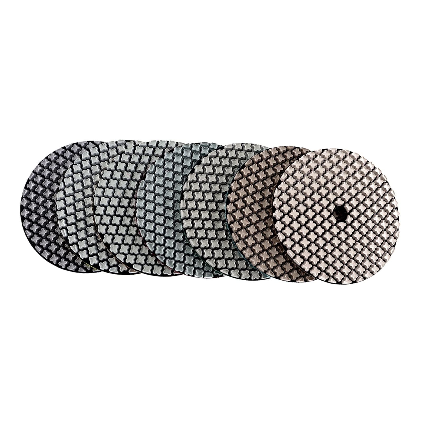 CAREG 7Pcs Super 4Inch Tamponi for lucidatura a diamante a secco 100mm Dischi abrasivi flessibili Nuovo design Marmo Granito Piastrelle in pietra Mole for smerigliatura Durable ( Color : Combon C , Si