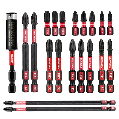 Miniatura 20 de Impact Tough #2 Phillips - Juego de puntas de destornillador de 1 pulgada, paquete de 30 puntas de destornillador PH2 a granel