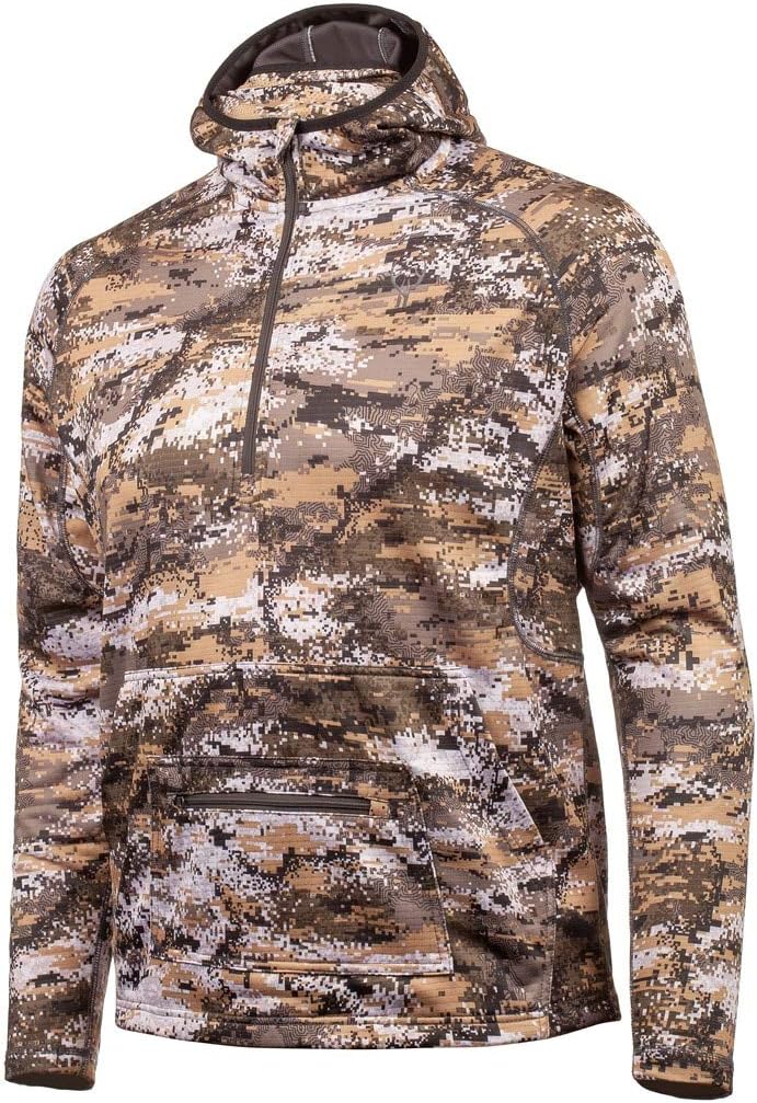 Men’s ½ Zip Hunting Hooded Pullover Disruption Camo