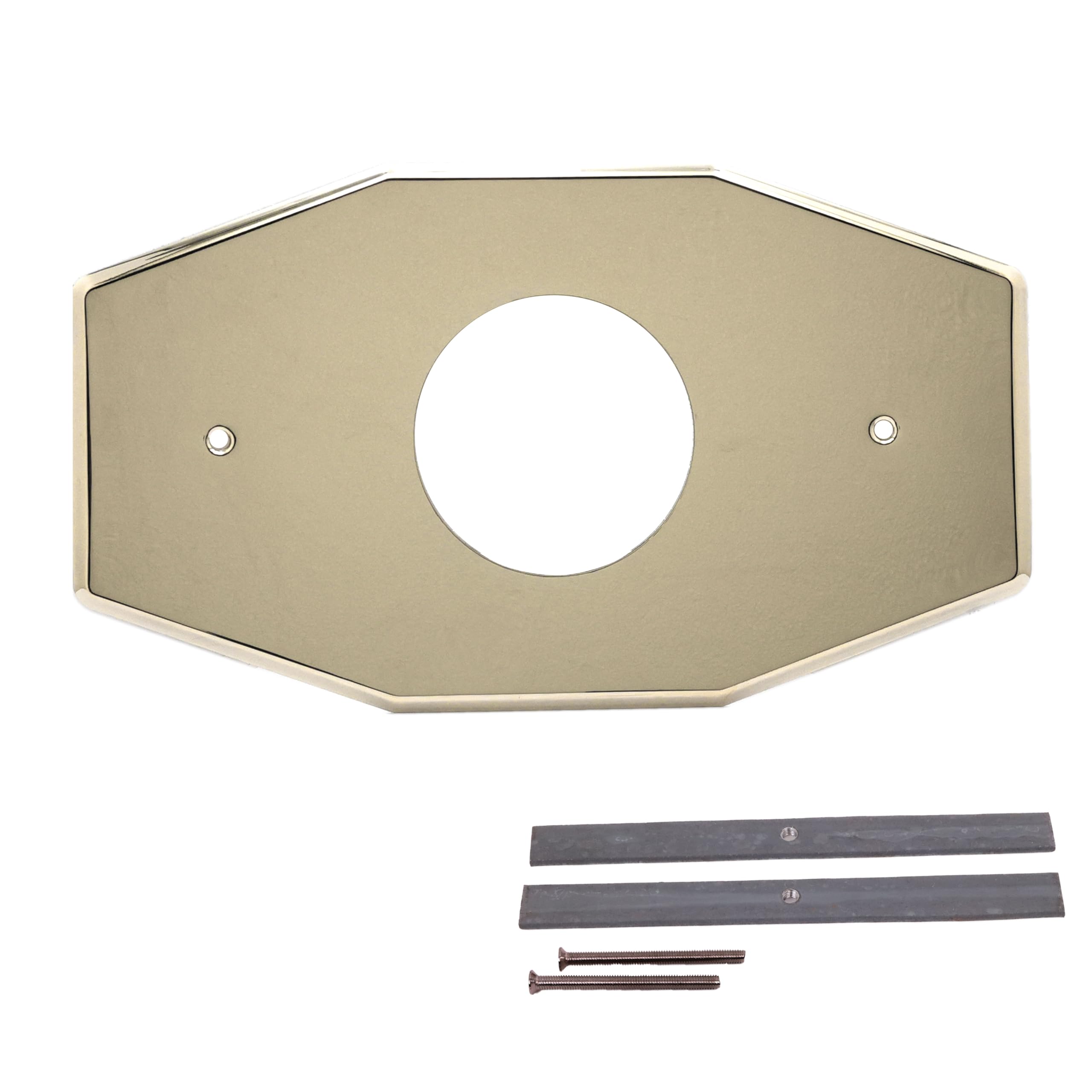 Photo 1 of Westbrass A503-01 One-Hole Remodel Cover Plate for Mixet Bathtub and Shower Valves, Polished Brass