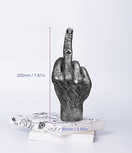 Miniatura 3 de Gold Polyresin Hand Gesture Peace Sign Decor Boho Shelf Decor Accents Knick Knacks Middle Finger Practical Joke Halloween Prank Gifts (Middle-gole)