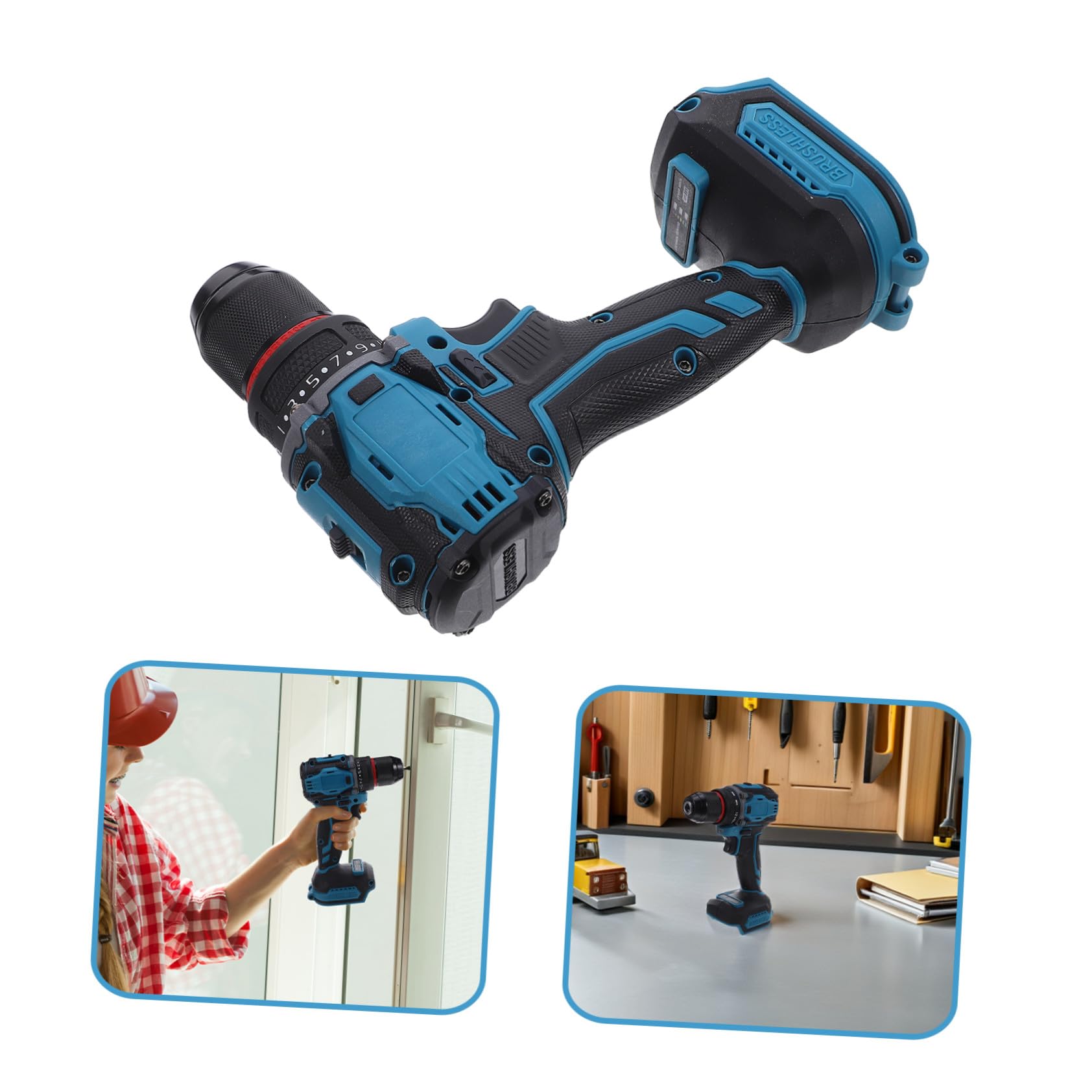 SEWACC Taladro Eléctrico Inalámbrico Portátil Atornillador Compacto para Bricolaje y Reparaciones Casa Compatible con Brocas Diseño Ligero y Potente para Uso Versátil