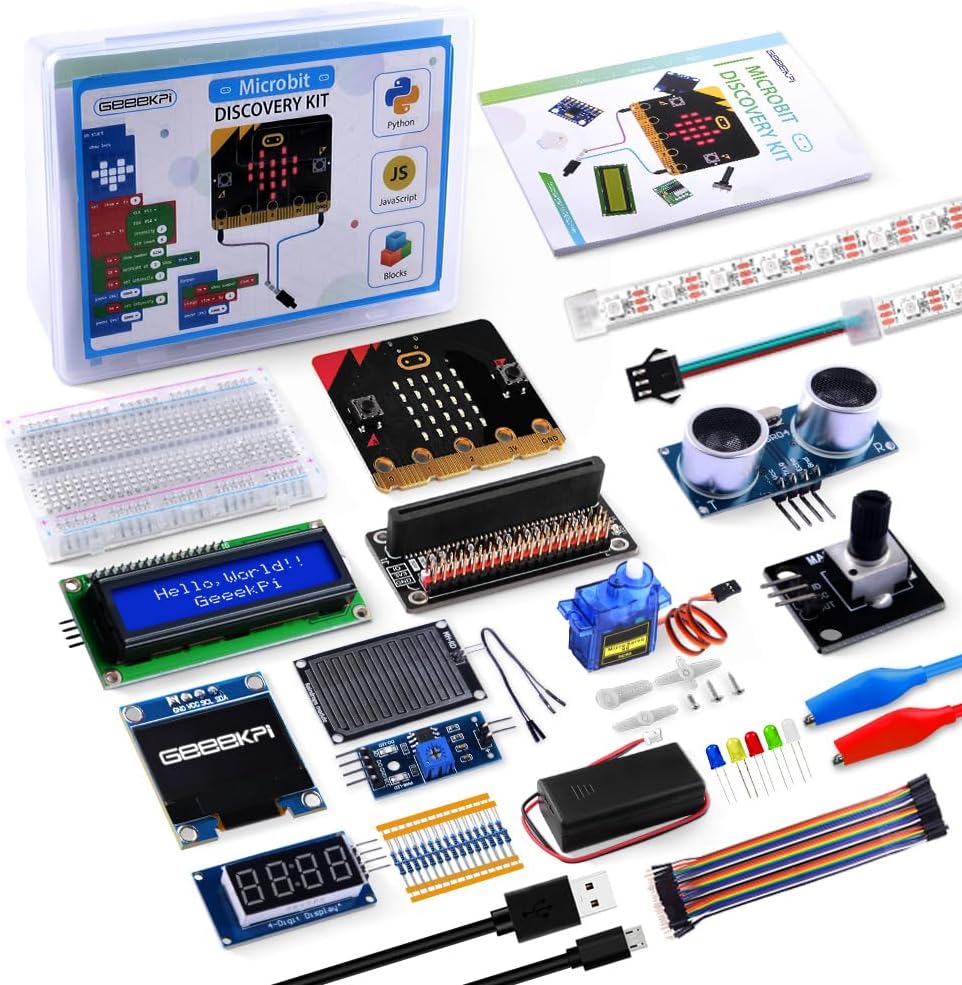 GeeekPi Ultimate Starter Kit for BBC Micro:bit (V2 Included), LED Display Coding for Kids Teens