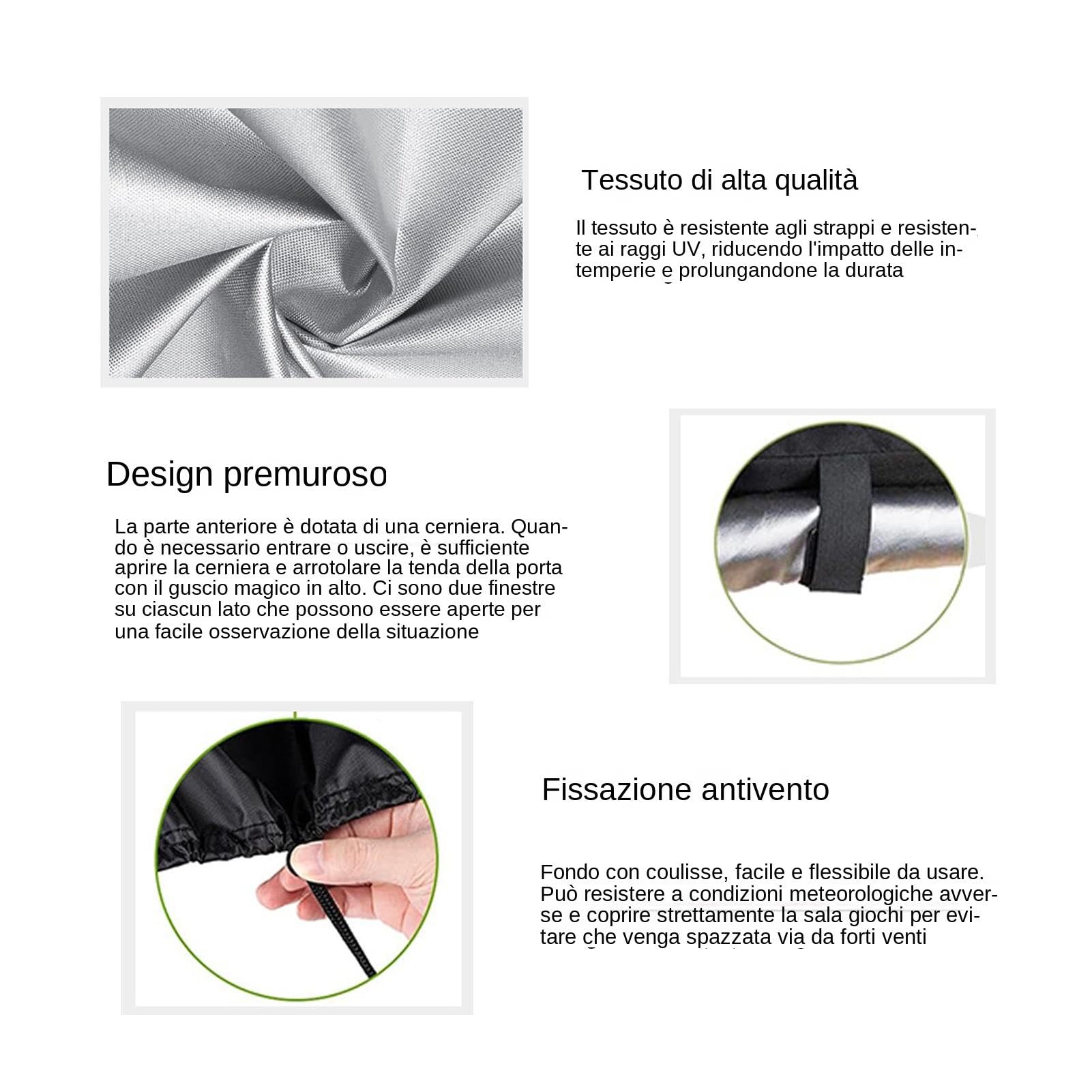 Copertura Impermeabile Per Casetta Da Giardino Bambini - Tessuto Oxford 600D, UV Resistente, 220x174x173 Cm - Foto 4