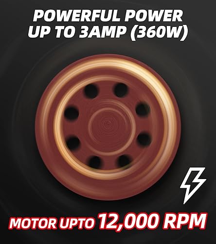 Miniatura 3 de Lijadora orbital aleatoria, velocidad variable de 5 pulgadas, lijadora orbital aleatoria eléctrica de 3.0 amperios, 7000-14000 rpm, 6 velocidades