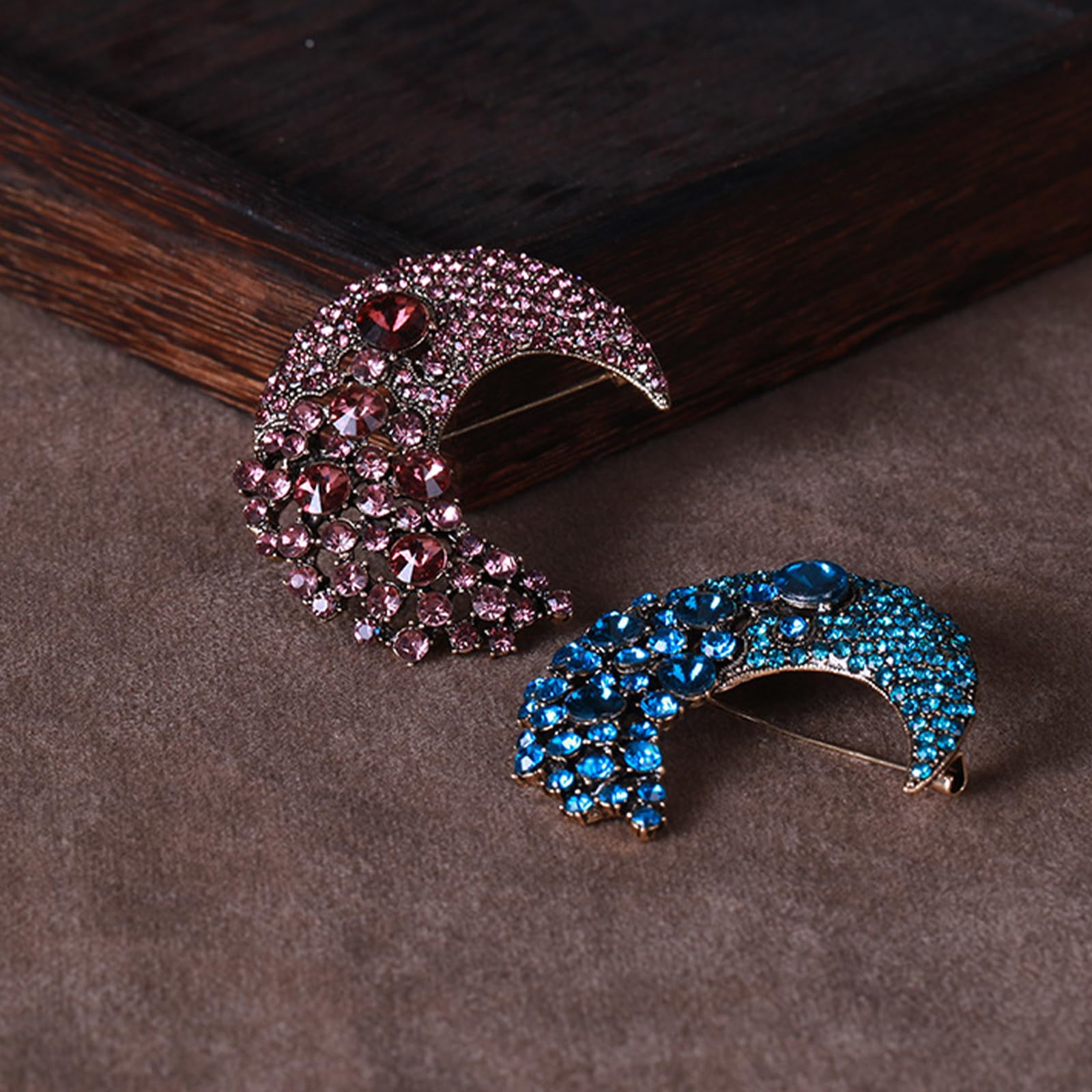 HLTYGWX Spilla con Strass Luna/Sole Spilla per Donna Spilla Celeste in Abito Elegante Accessori Spilla da Sole/Luna Gioielli
