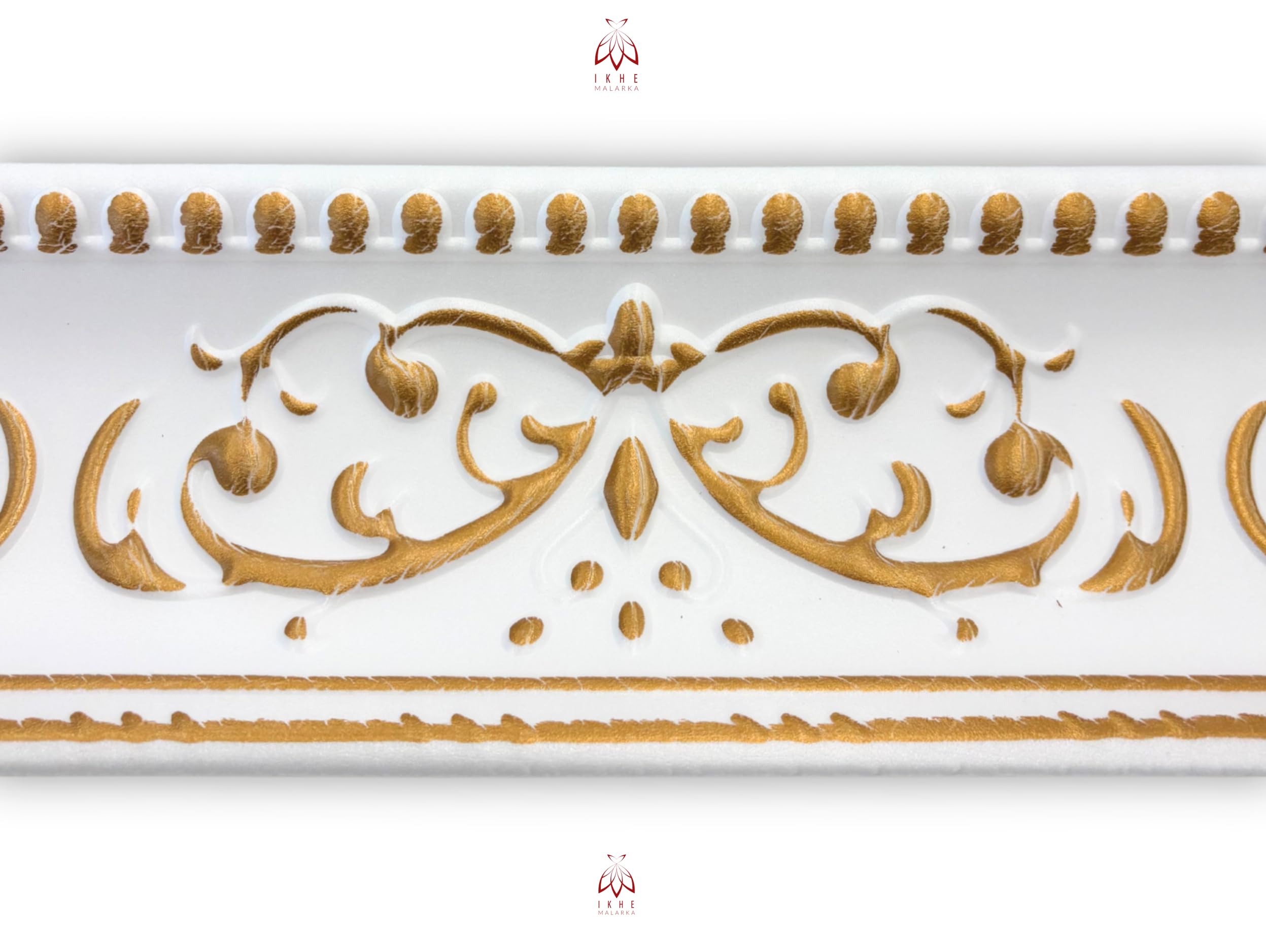 Molduras de estuco de poliestireno XPS – Molduras de techo blancas de 1 m – Listones para estuco de techo y decoración de pared – Molduras decorativas ligeras de poliestireno puro suave (V01-08 – Oro