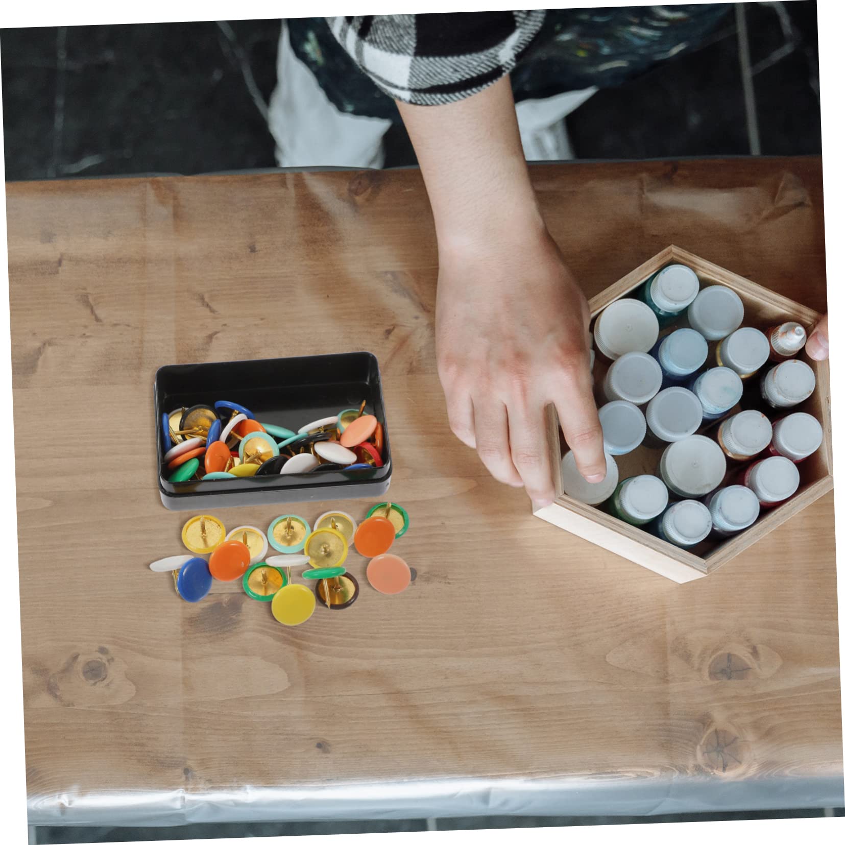 SHINEOFI 500piezas Chinchetas Coloridas Redondas para Oficina y Escuela De Pushpins Prácticos para Tableros De Anuncios Decoración y De Mensajes