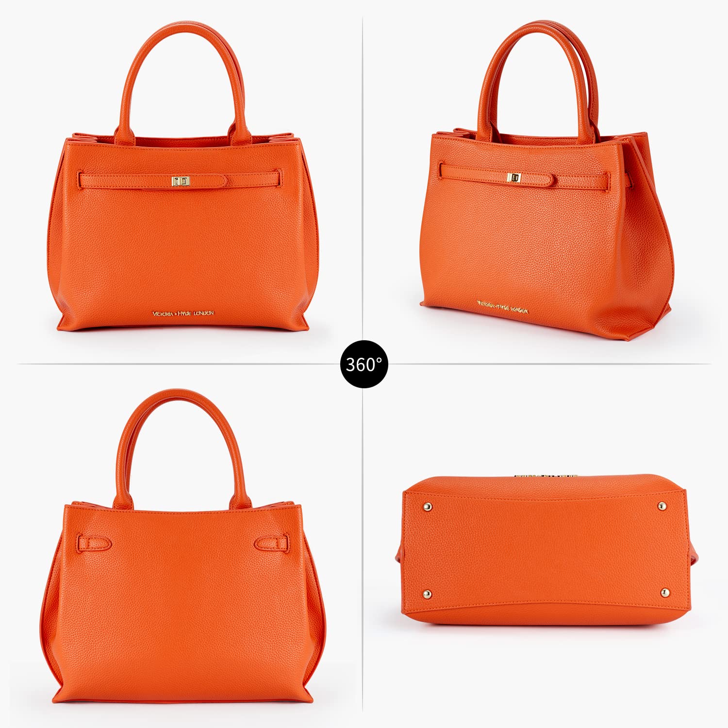 VICTORIA HYDE Borsa a mano da donna, grande, in pelle PU, borsa a mano nera elegante, borsa a tracolla da donna, per ufficio, lavoro, scuola