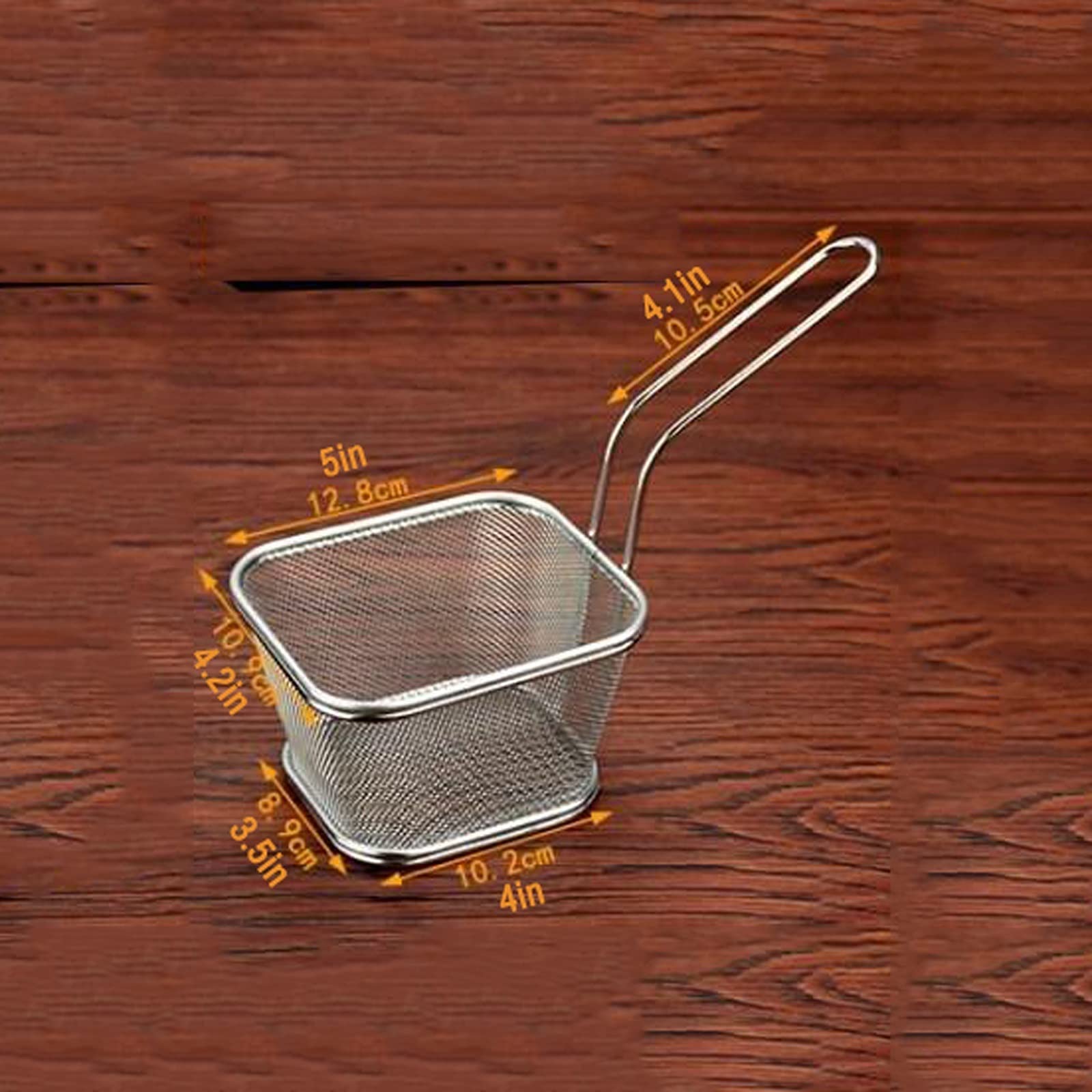 Cestello Friggere Acciaio Inox | Con Manico Pieghevole | Per Patatine, Pollo, Pesce | 20x20 O 23x23 Cm - Foto 11