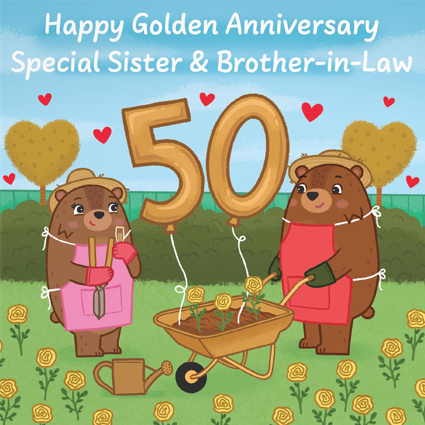 Hunts England, Sister And Brother In Law 50th Anniversary Card, Golden Anniversary, 50 Years - Image 2