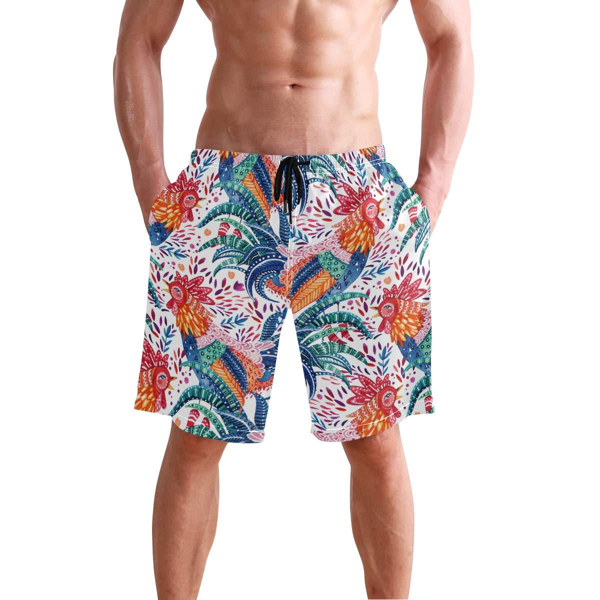 visesunny New Summer Men's Swim Trunks Quick Dry Bathing Suits Holiday Beach Short Casual Board Shorts