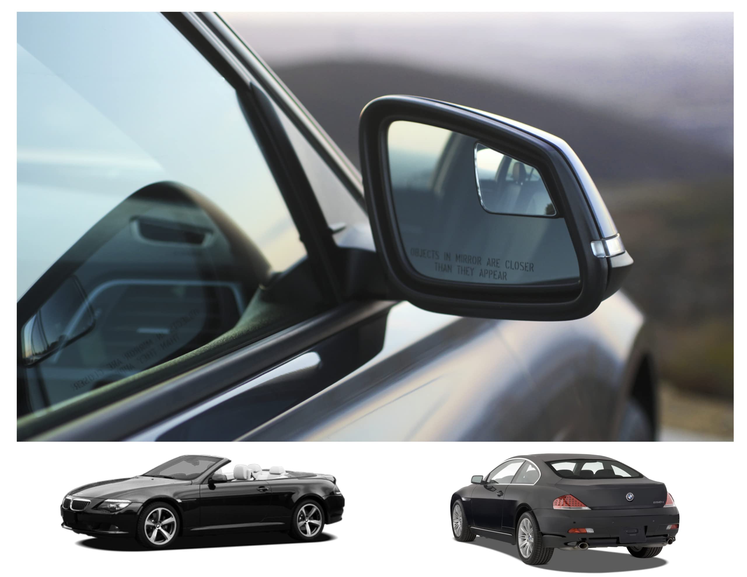 Blind Spot Mirrors- Compatible with BMW 6 Series E64 Extended View