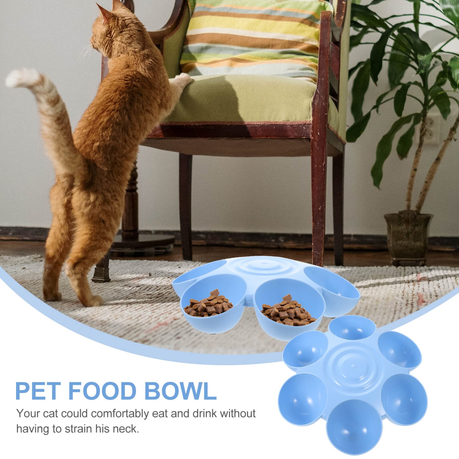 Yardwe Gamelle multifonction en forme de fleur en plastique de haute qualité pour plusieurs chats et chiens, facile à concevoir pour les friandises et les repas