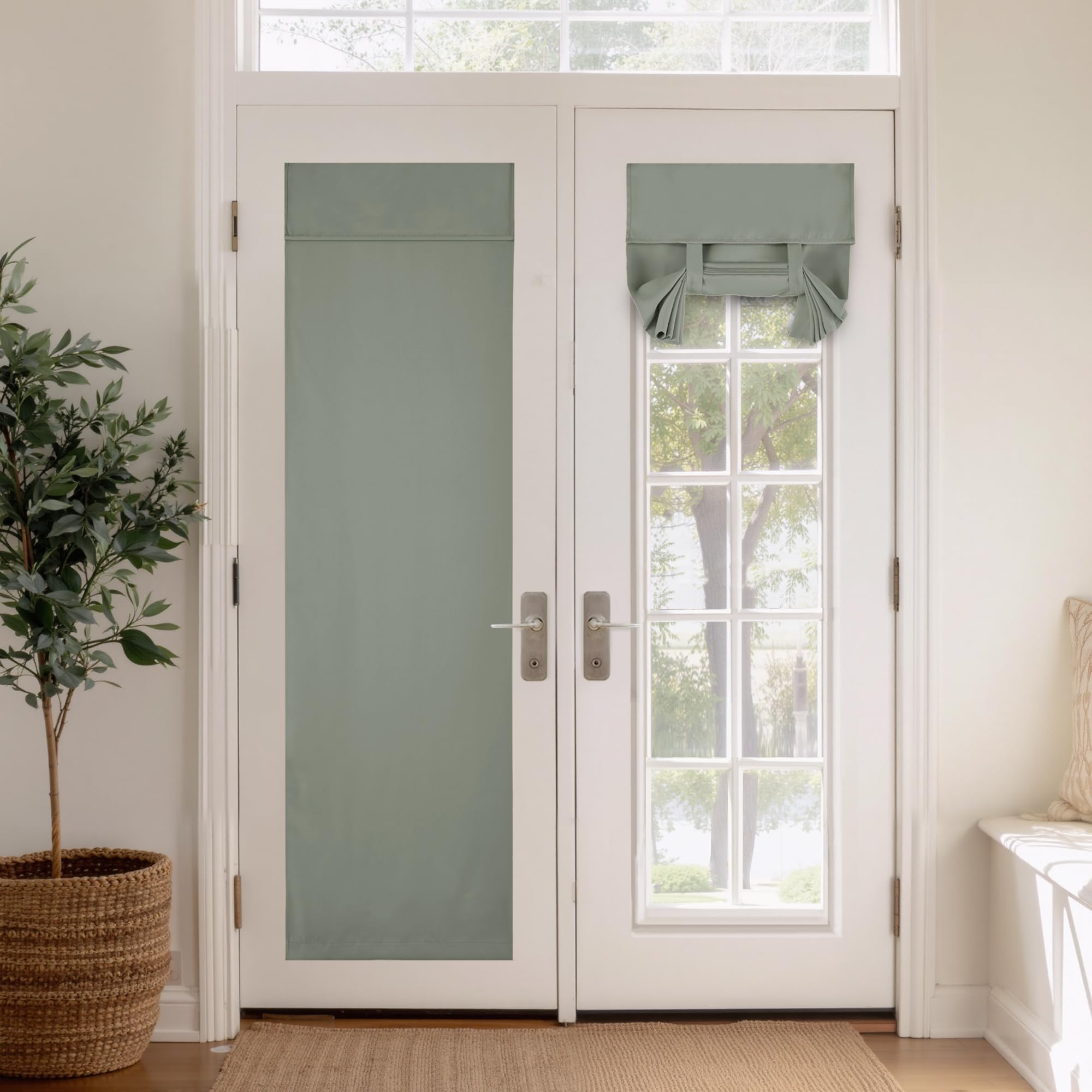 PONY DANCE Blackout French Door Curtain, Sage Green, 1 Panel, W34 x L80 โ image 1