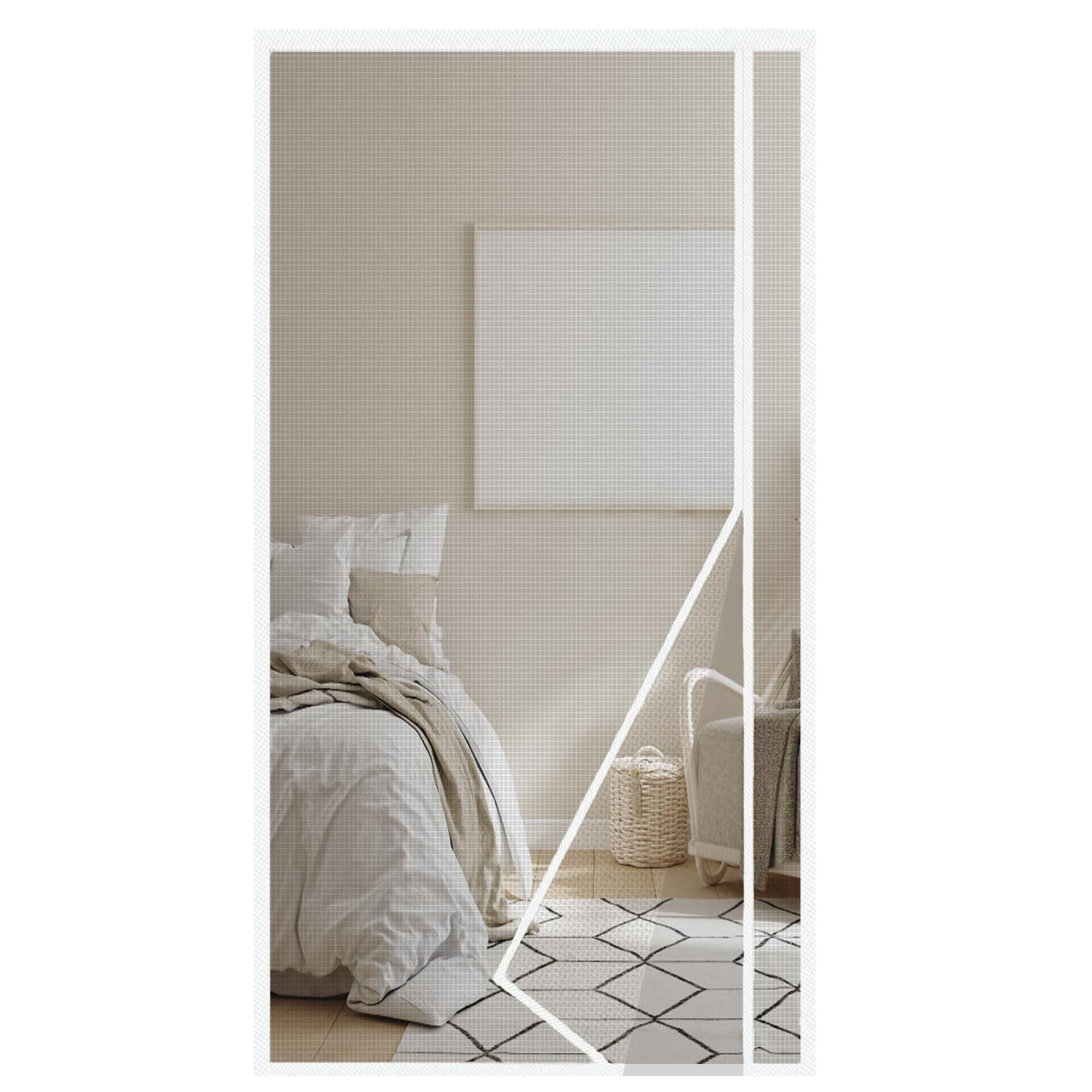 akgao Zanzariera Magnetica Vetroresina, 75x220cm Apertura Laterale Rinforzato Zanzariere Magnetiche per Porte, Autosigillante Durevole Tenda Zanzariera per Porta Scorrevo Cucina Camera Letto Patio