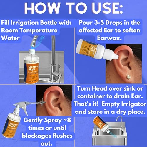 Miniatura 3 de Cleanse Right 2 generación fabricada en Estados Unidos, 1 botella de 0.5 onzas de gotas para los oídos y kit de herramientas de eliminación de cera