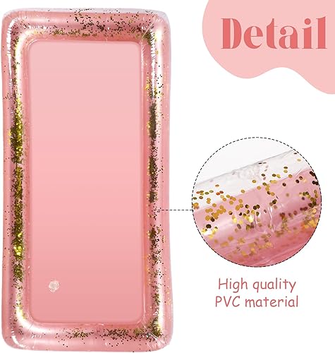 Miniatura 3 de Poen 4 unidades de barra inflable para servir, enfriador de alimentos con confeti brillante, bandeja de hielo inflable para alimentos, bebidas,