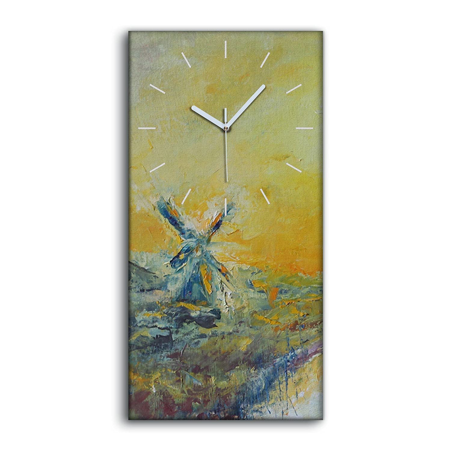 Horloge sur Toile Mains Blanches Art Mural Paysage Salon 30x60cm