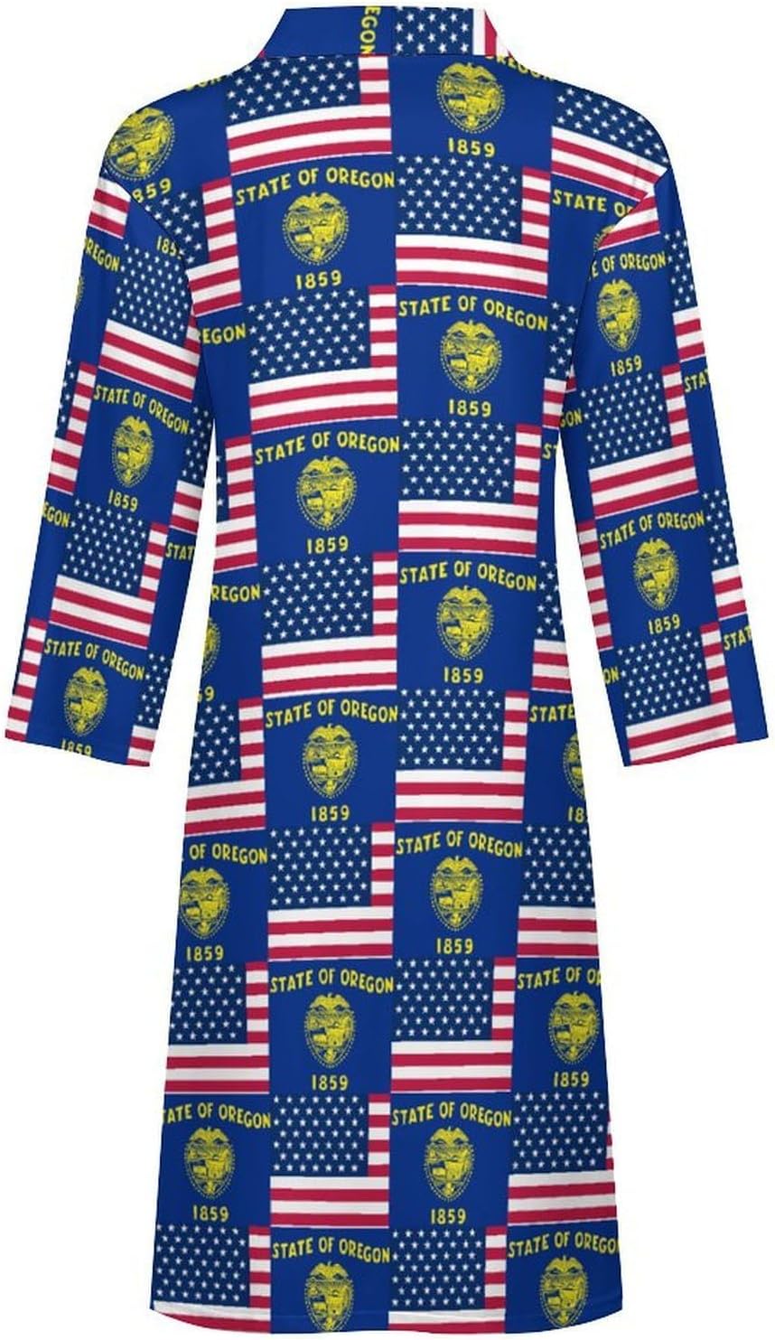 Flag of Usa And Oregons Mens Robe Long Bathrobe for Women Bath Robes Lightweight Soft Printed Sleepwear