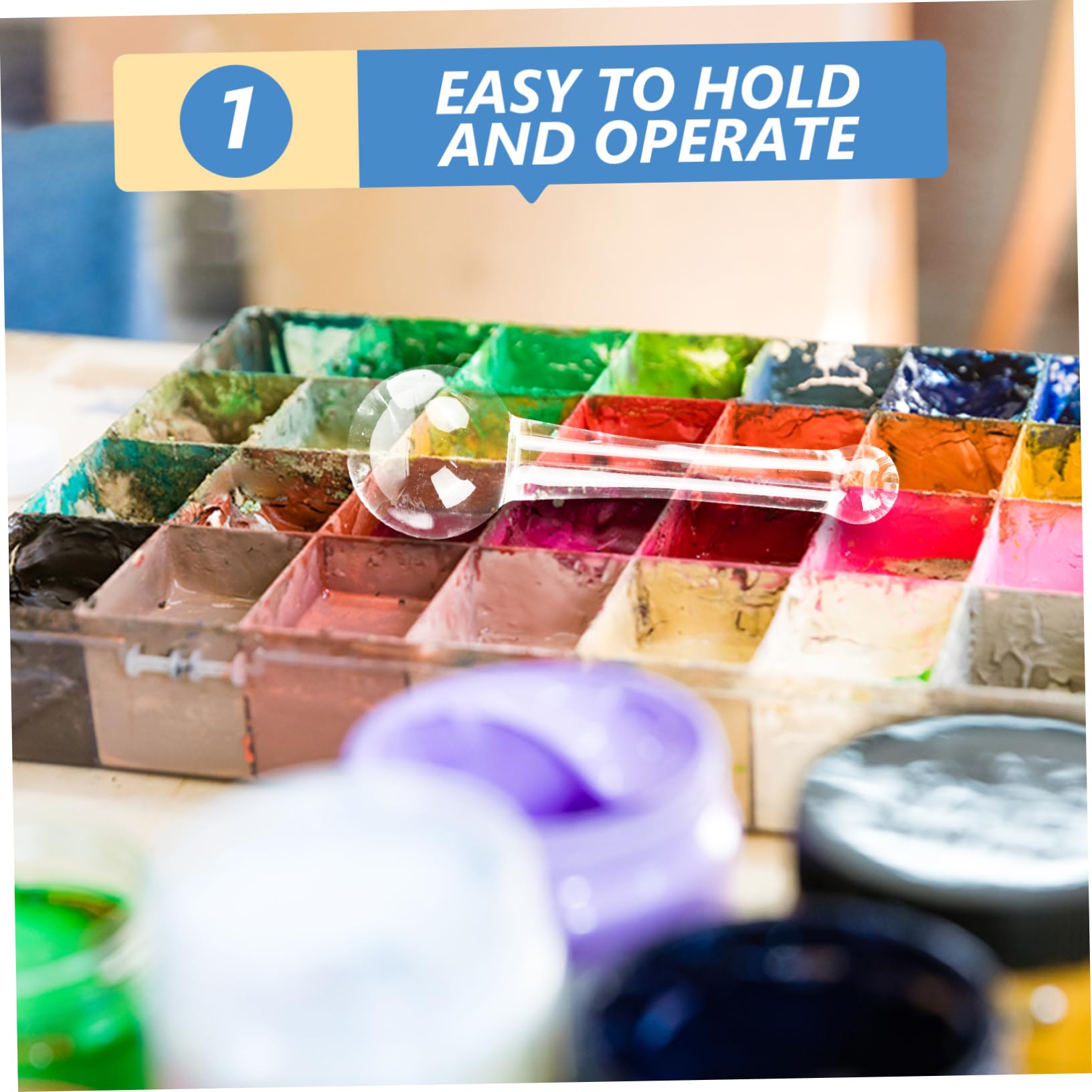 Gogogmee Glass Pigment Grinding Rod Oil Painting Watercolor Art Supply Portable Manual