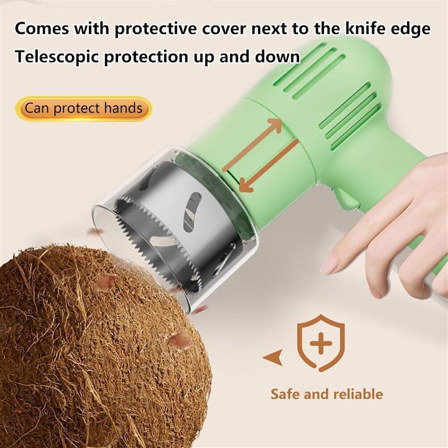 Abridor eléctrico de coco, acero inoxidable reutilizable, fácil de abrir para puestos, tiendas, restaurantes, zumos