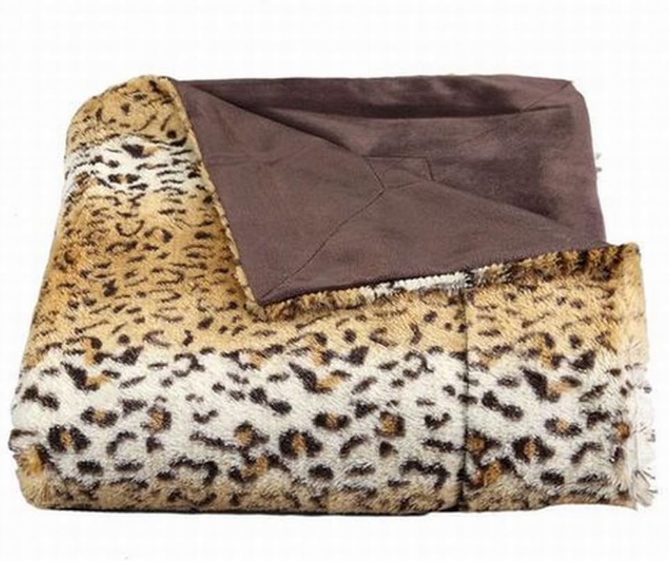 Gramercy Park Luxe Faux Fur Cheetah Spot Throw Blanket So Soft Plush Leopard