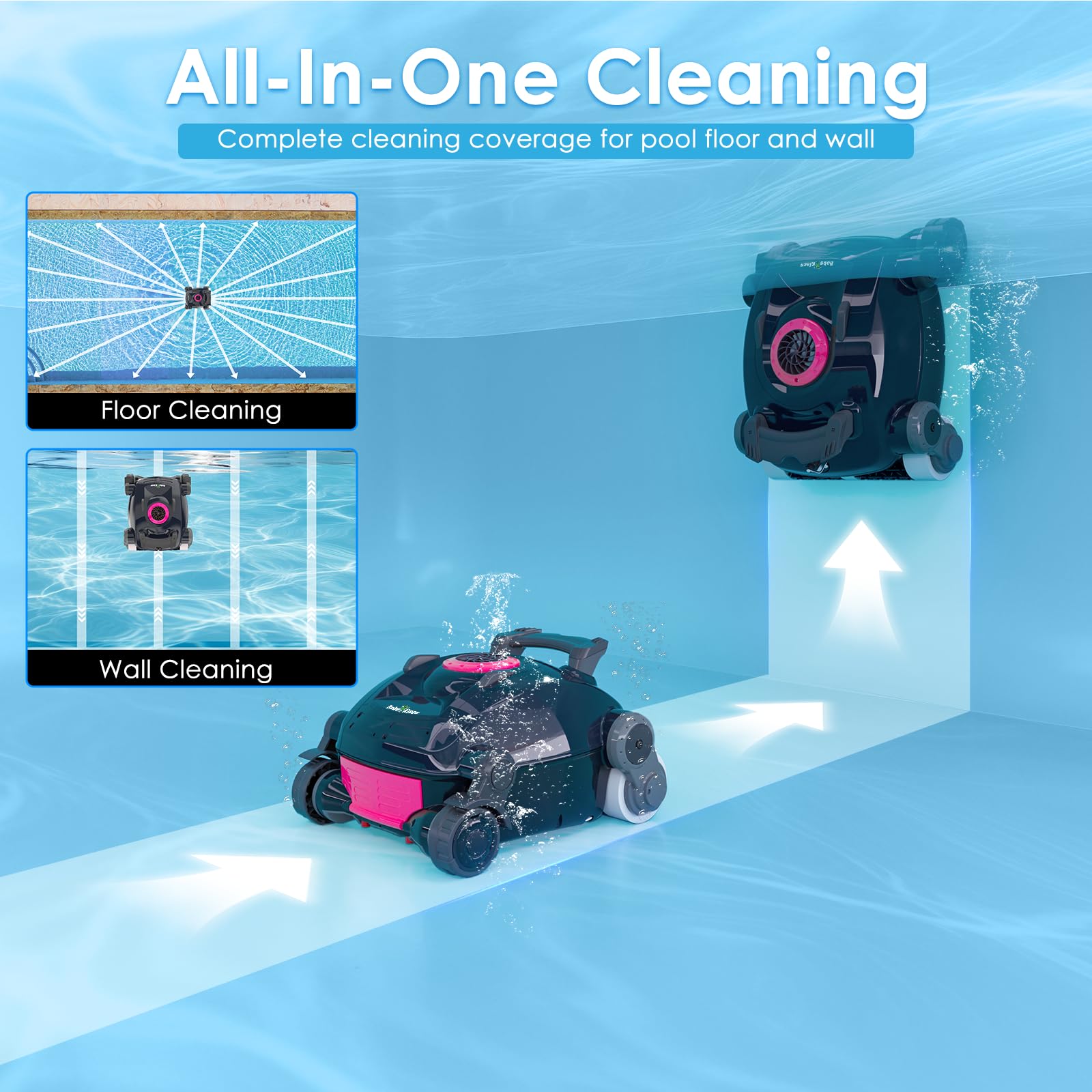 Robot nettoyeur de piscine sans fil, escalade murale, autonomie prolongée, auto-stationnement, léger, grande capacité, double moteur avancé, aspirateur automatique X1 pour piscines creusées jusqu'à
