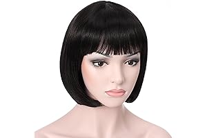 10" Medium Length Black Wig