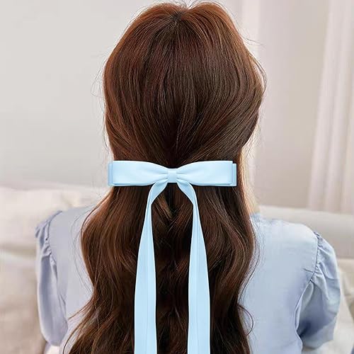 Miniatura 4 de 4 pinzas para el pelo con lazo para mujeres y niñas, accesorios para el cabello con borlas de cola larga, pasadores de pelo sólidos, regalos de