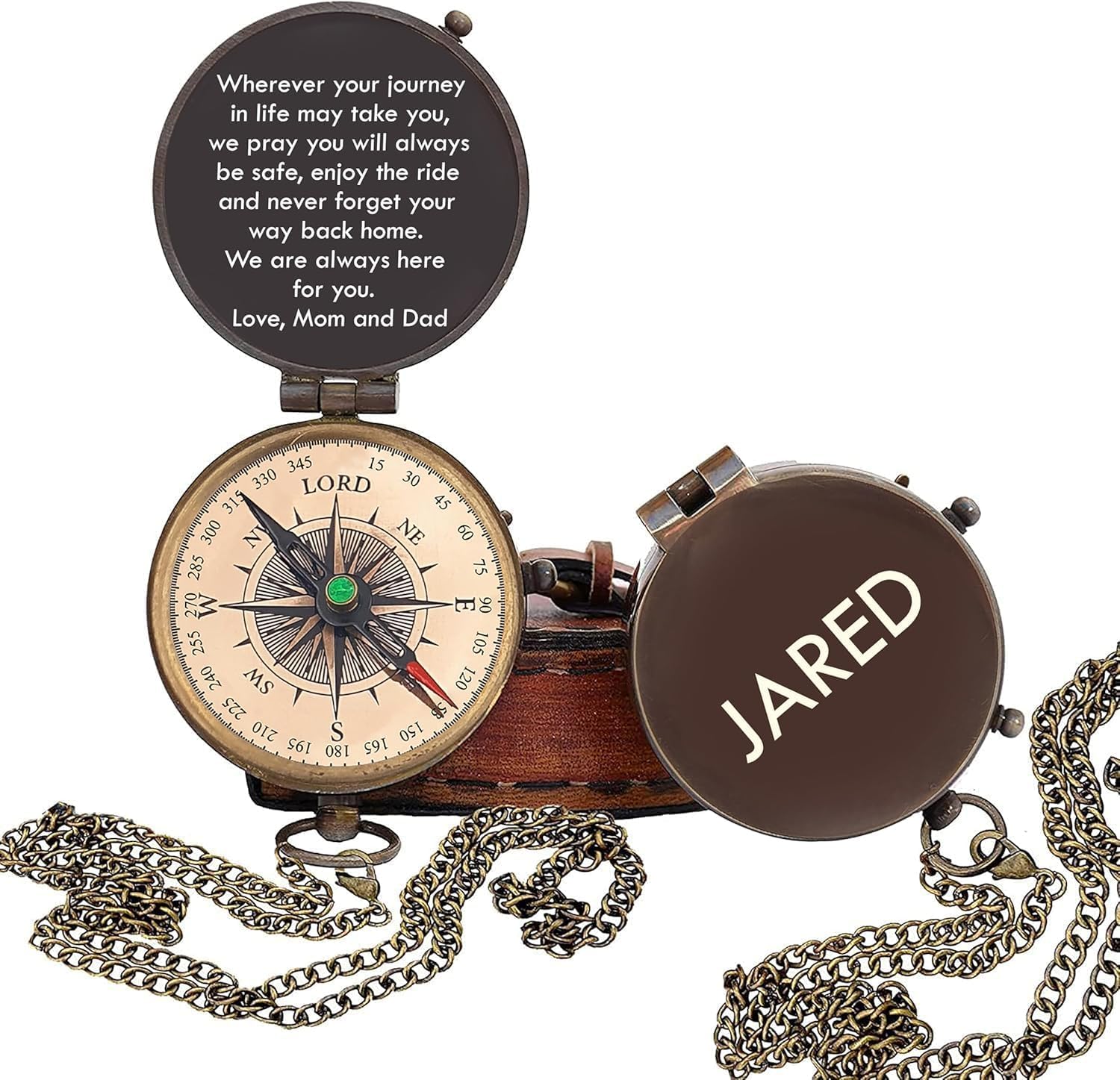 Personalized Compass, Custom Engraved Handmade Working Compass, Gifts for Men for Anniversary Fathers Day Christmas Birthday Valentines Day and Graduation Baptism (Lord Compass)