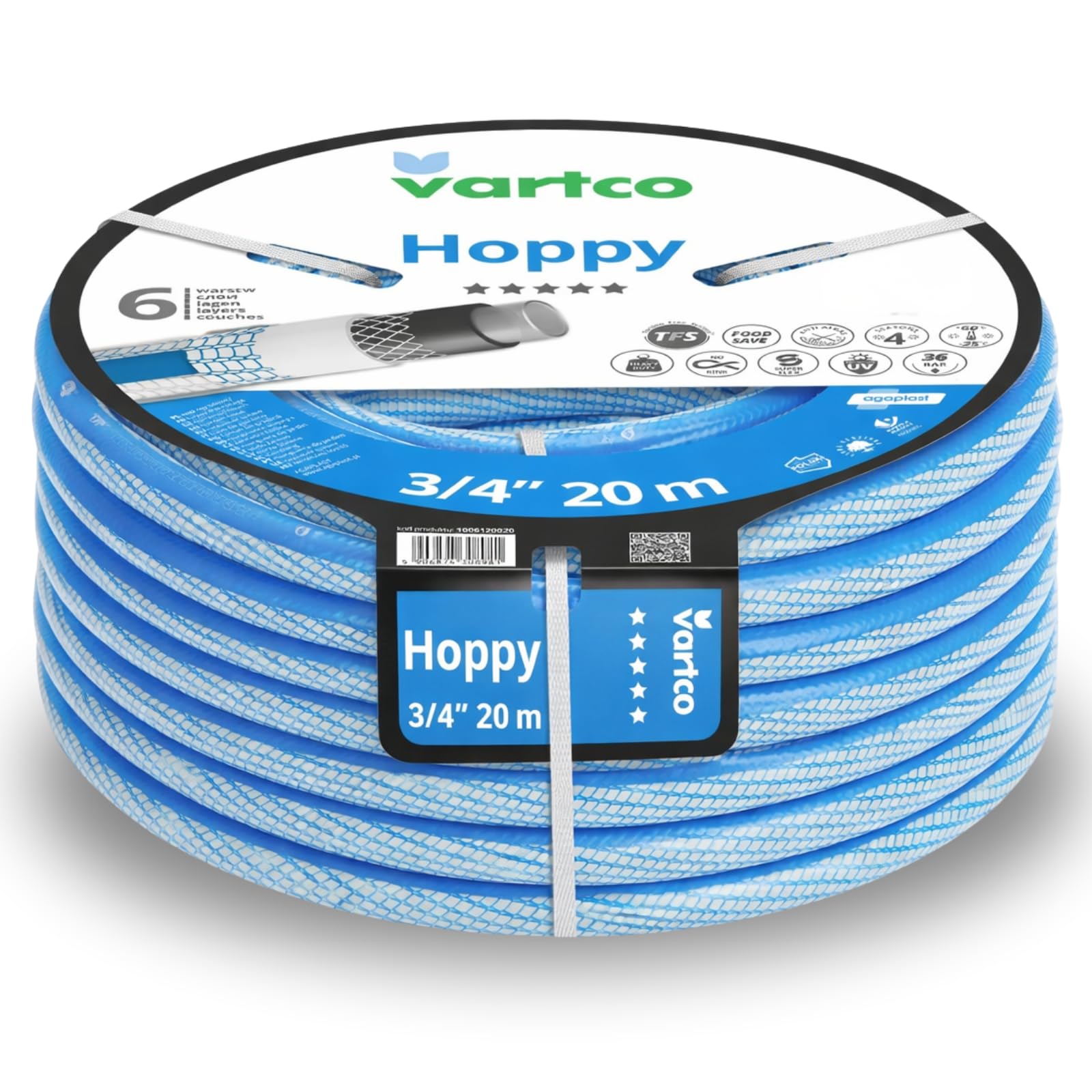 Premium Gartenschlauch 6-lagiger 1/2" & 3/4" – 20m 30m 50m – Anti-Twist TFS UV-beständig 36 Bar – Flexibler Wasserschlauch für Garten & Bewässerung (3/4" 20m)
