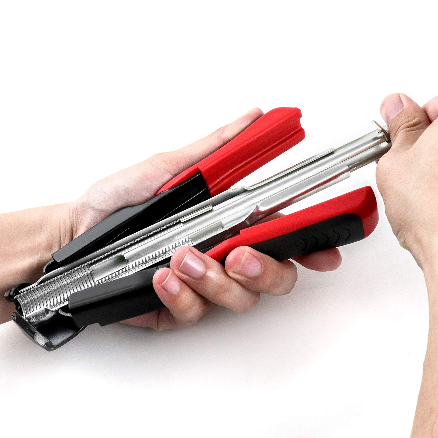 QWORK Pinza Sparachiodi Hog Ring Pistola C clip per Gabbie Cuscini Auto 2500pz