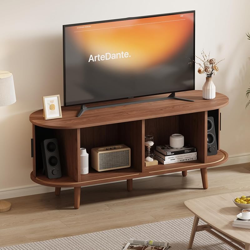 Mid Century Modern Walnut TV Stand for Up to 65 Inch image 6