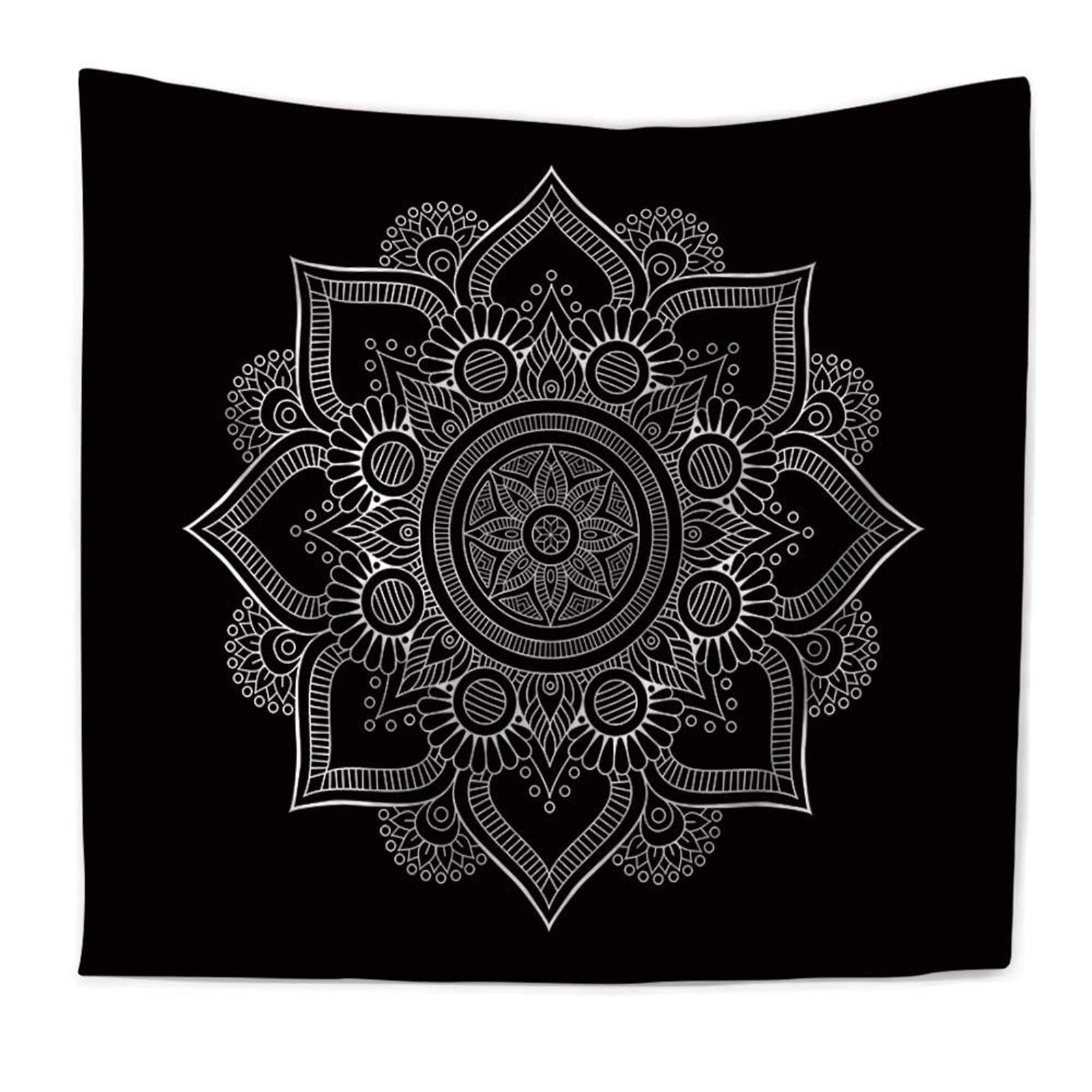 Tenture murale mandala noir et blanc créez un coin de lecture zen dans votre salon style D