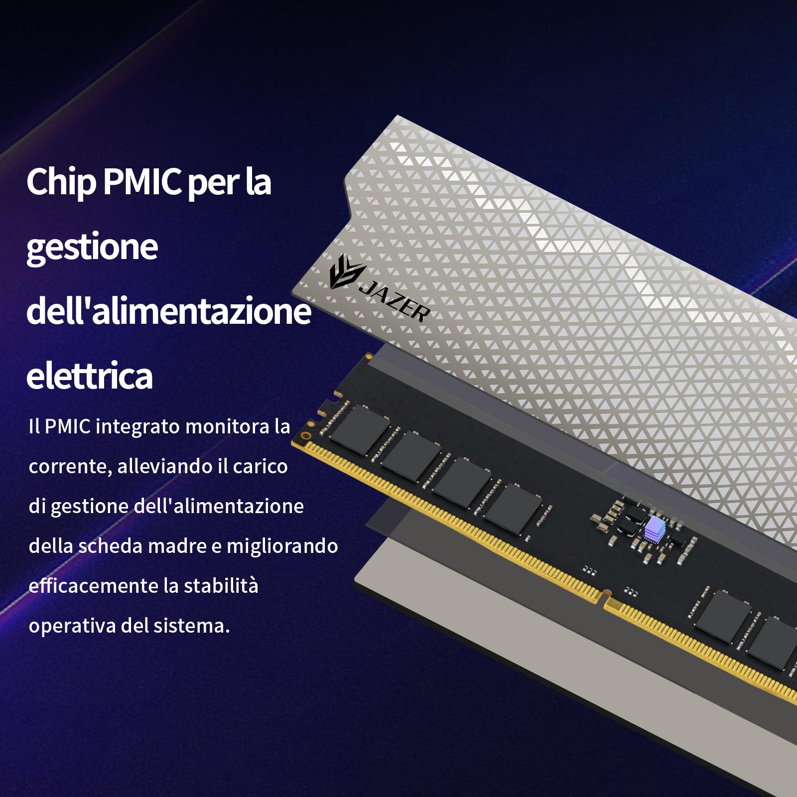JAZER RAM DDR5 32GB Kit (2 x 16GB) 6000MHz CL36, Memoria Desktop per PC da Gioco, DIMM 288-Pins 1.35V