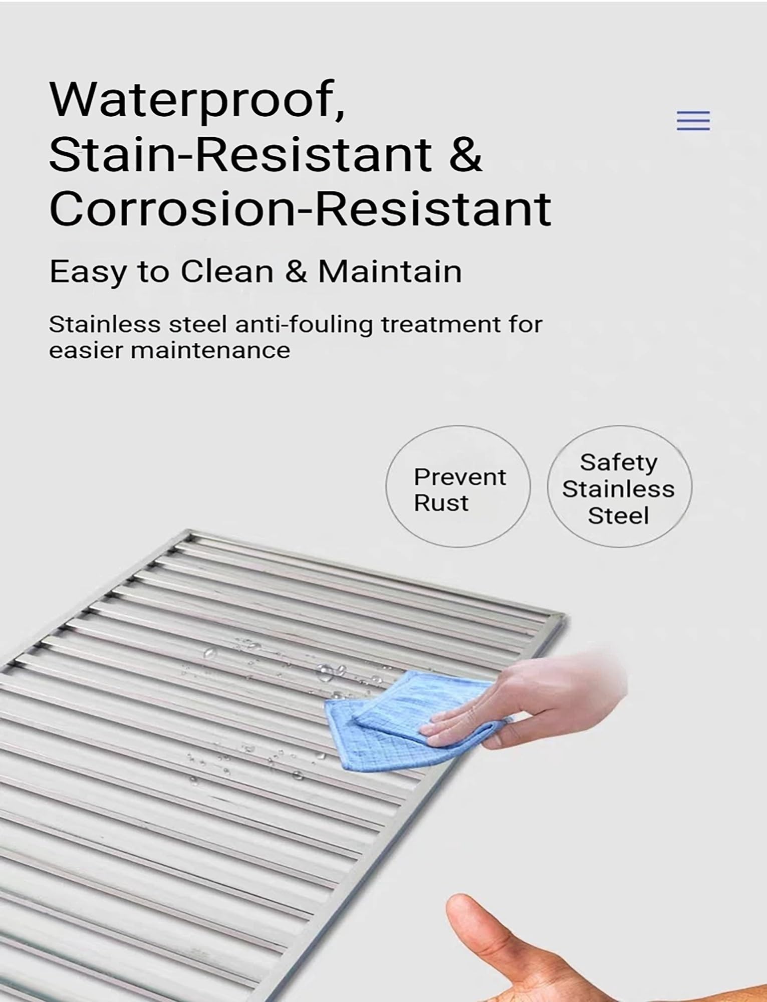 Estante de acero inoxidable para congelador, almacenamiento comercial | Resistencia a la oxidación y fuerte soporte de carga, mejora la organización del congelador(22.8x20.9in(580x530mm))