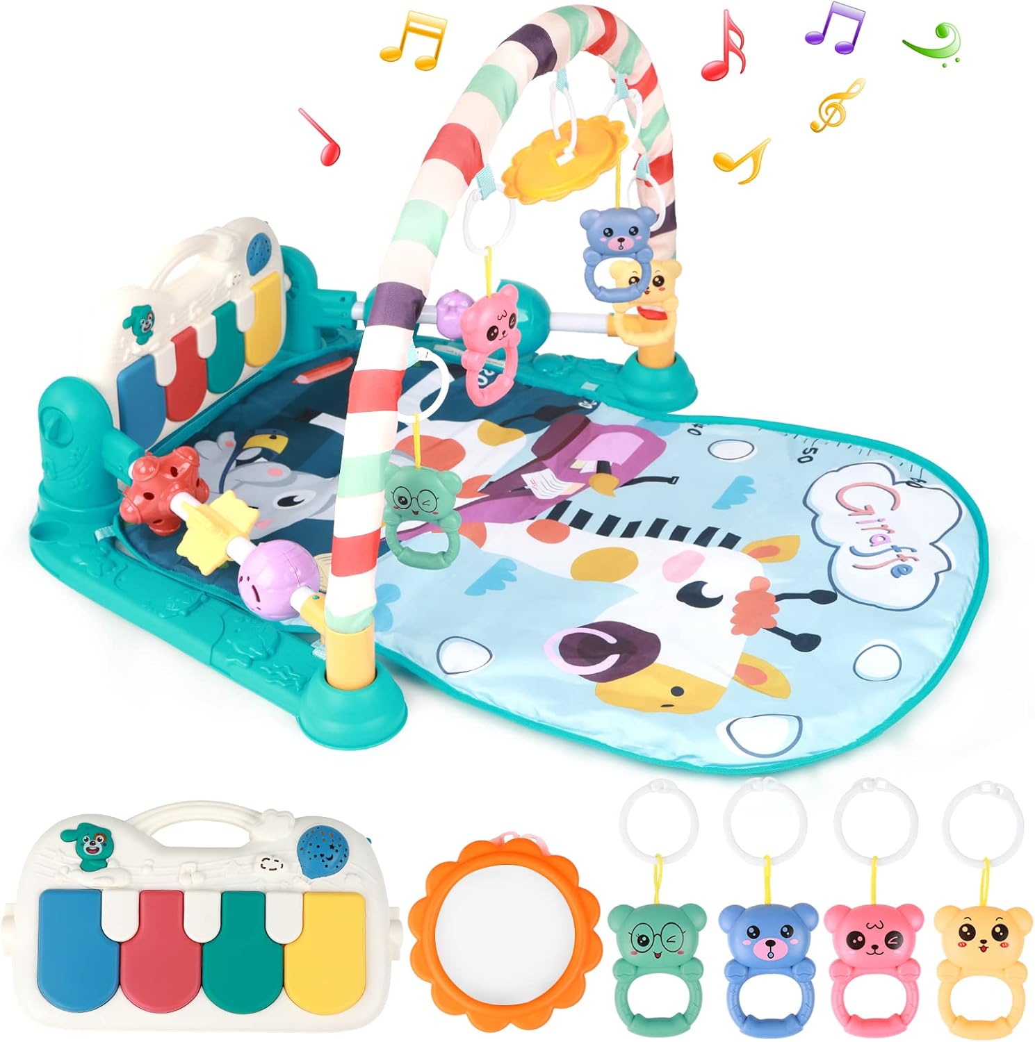Baby Gym Play Mat Musical Activity Center Kick & Play Piano Gym Tummy