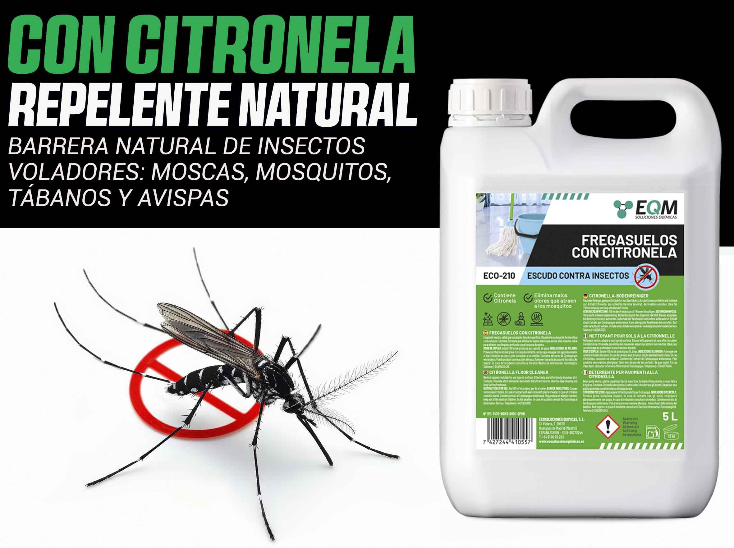 EQM ECO-210 Fregasuelos Citronela 5L Repelente Natural