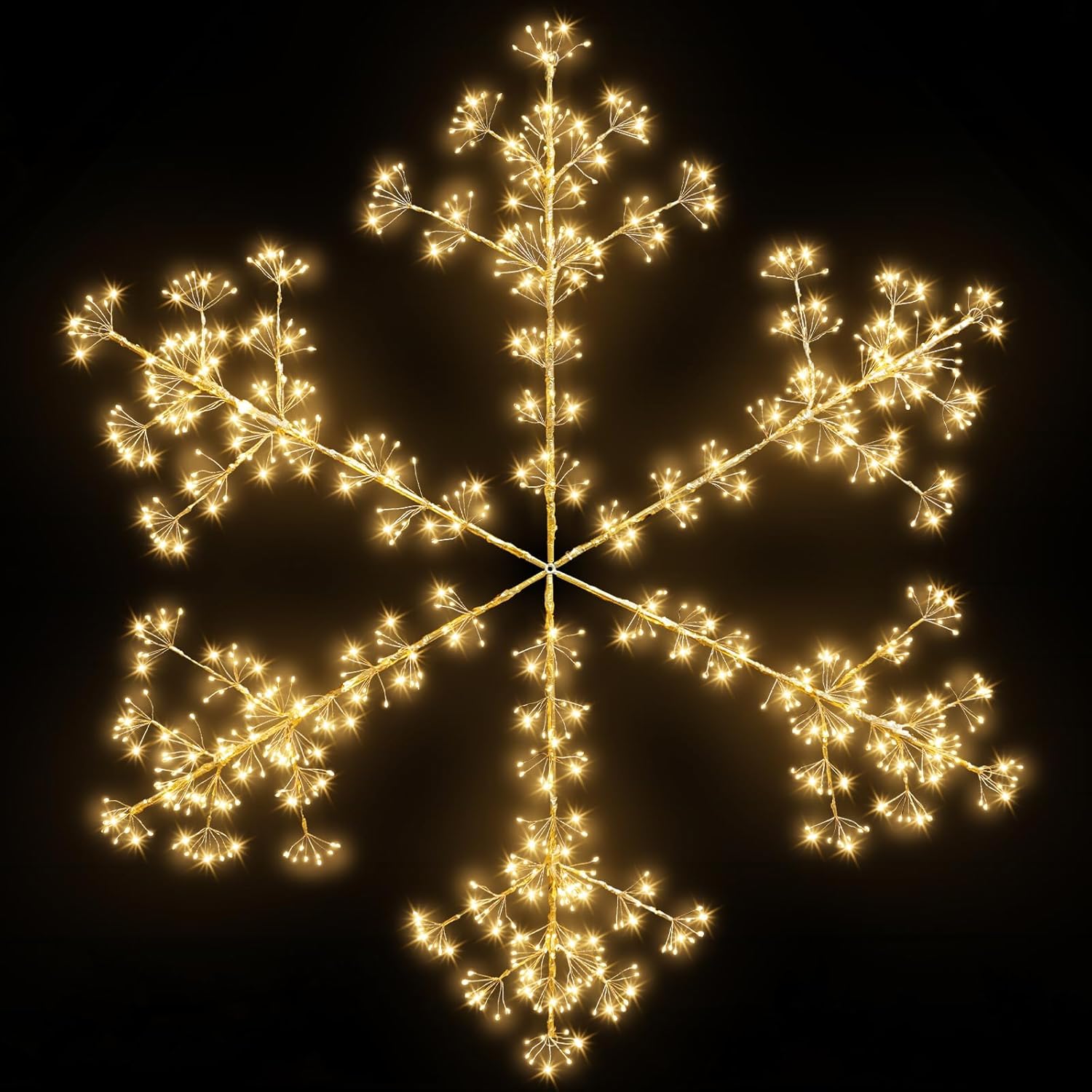 59 Inch 1080 LED Christmas Snowflake Light, Hanging Large Outdoor Light Up Snowflake with 8 Modes Timer for Christmas,Party,Home,Porch,Garden Decor
