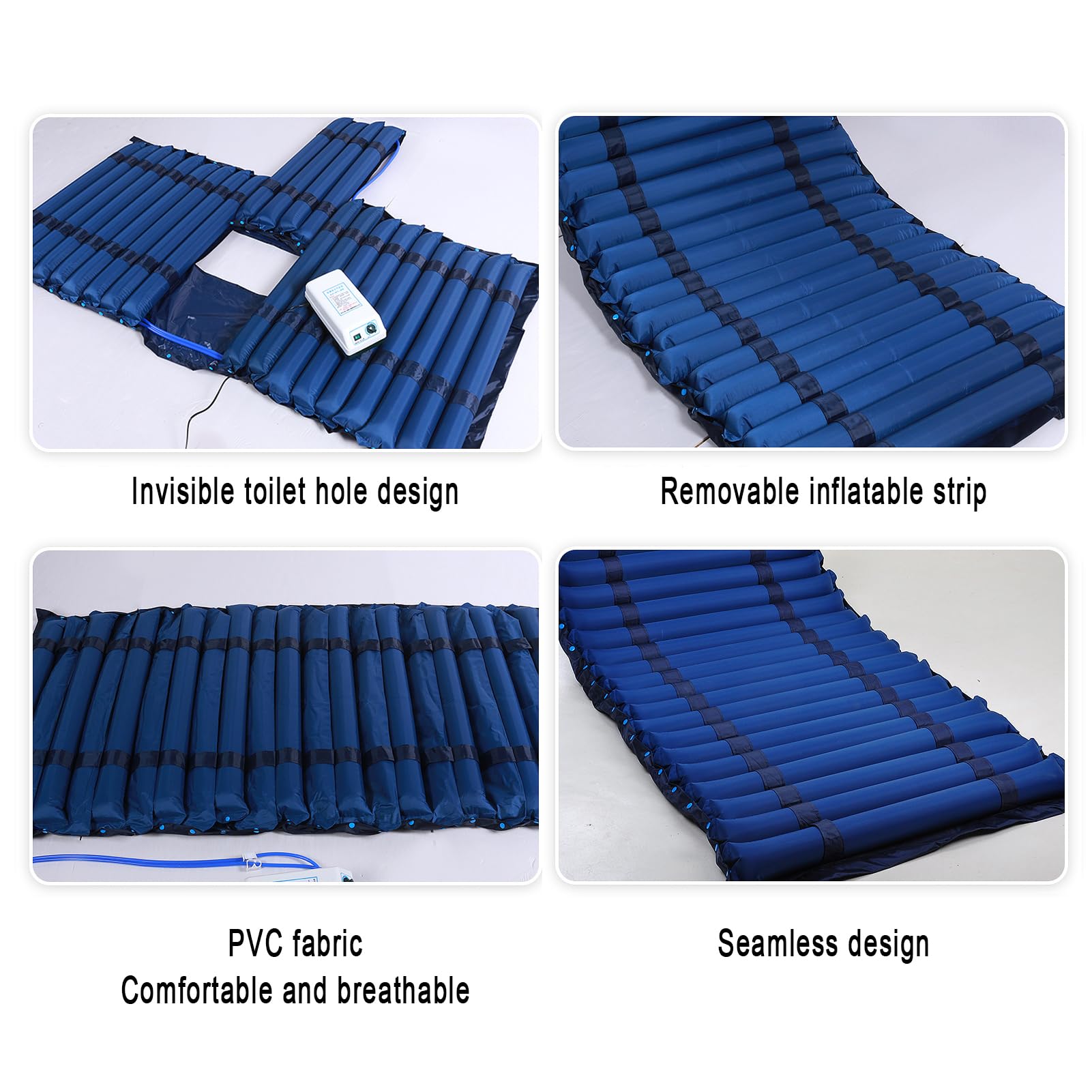 Materasso Antidecubito Gonfiabile con Compressore Regolabile,materasso antidecubito 22 Celle ad Aria Alternata Antidecubito con Regolazione per anziani per letto singolo (A)