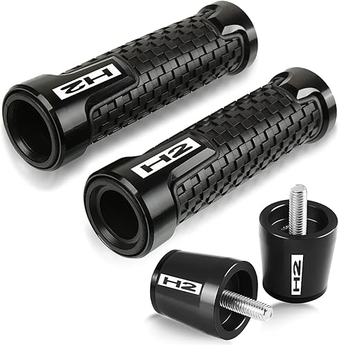 Miniatura 10 de Para Kawasaki Ninja H2 H2R H2SX H2SE 2016-2022 Manillar antideslizante de motocicleta Agarraderas de goma Manillar Extremos de la barra Tapón 78 ''