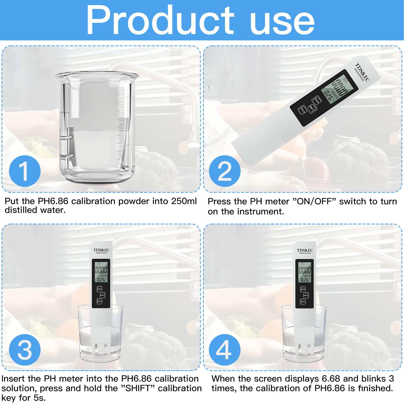 Binnan Tester 3 in 1 TDS EC Tester della qualità dell'Acqua, Tester Acqua qualità, Tester Digitale LCD per dell'Acqua, Tester qualità Acqua TDS, Utilizzato in Acquari, Piscine, Laboratori