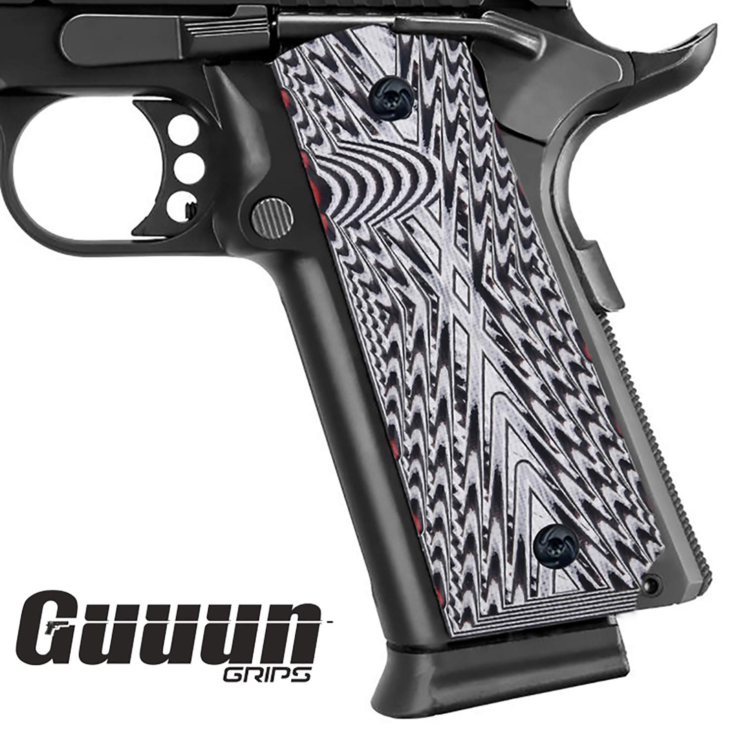 Guuun 1911 Grips, Aggressive OPS Texture, Fullsize M1911 Tactics Grip, Compatible Colt Kimber Taurus