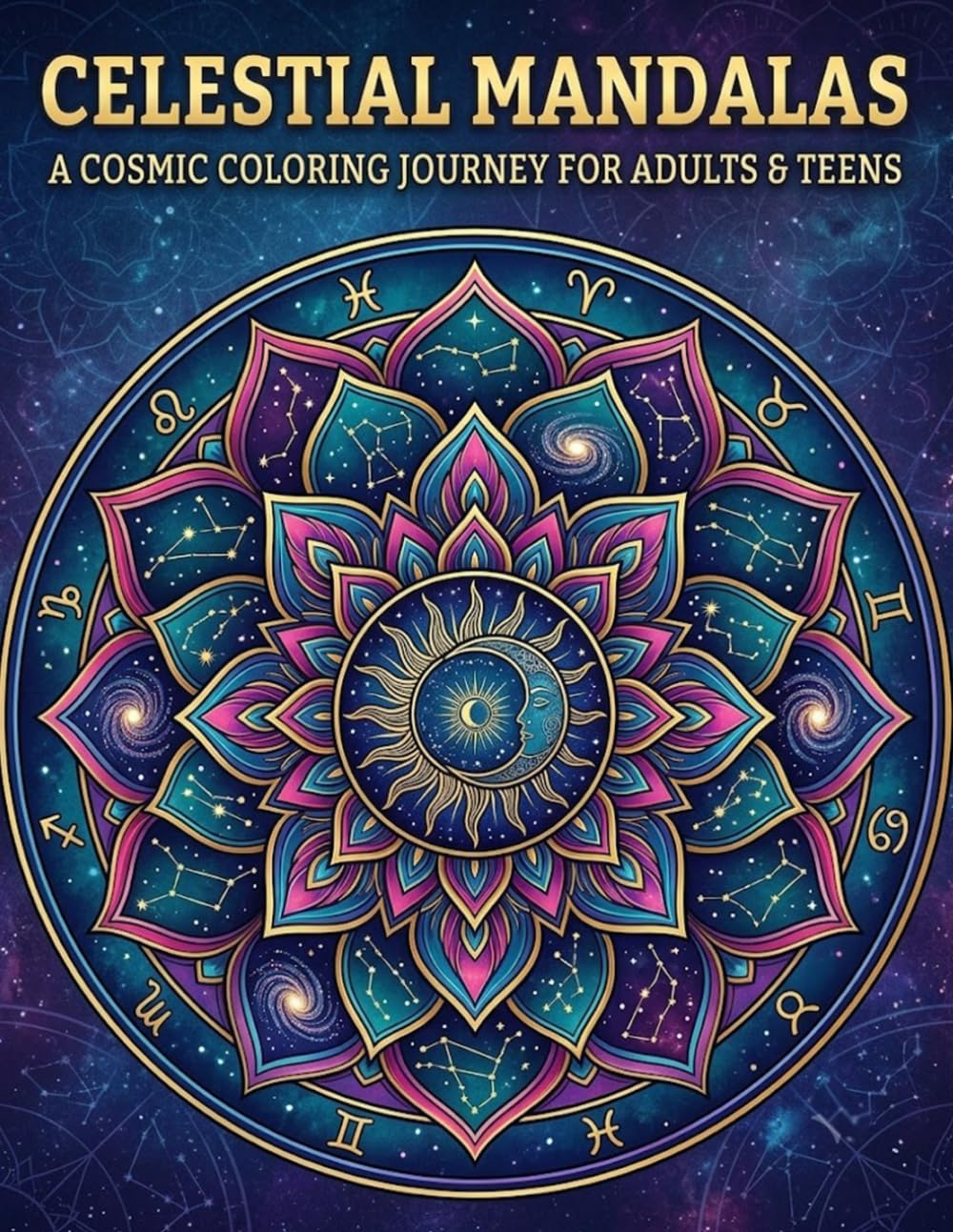 Celestial Mandalas Coloring Book for Adults: Heavenly Patterns, and Intricate Mandala Art for Relaxation: Stunning Mandala Coloring Pages Featuring ... Mindfulness, and Stress Relief Designs
