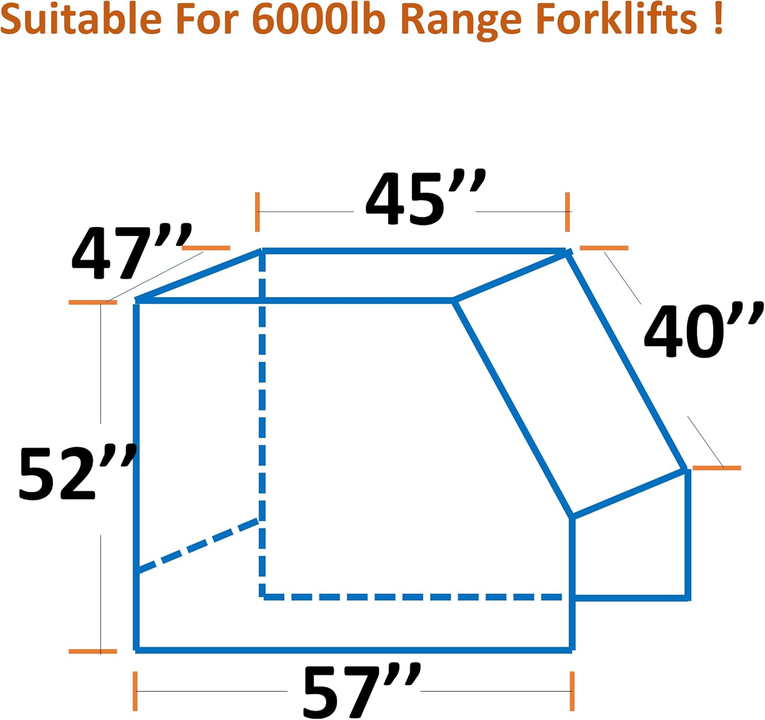 BENVOL Forklift Cover, All-Weather All-Season Use,EVA Transparent Material,600D Silver-Coated Oxford,Waterproof, Windproof, Rainproof,UV-Proof,Forklift Cab Cover Fit 6000 Lbs. (Transparent-All Cover)