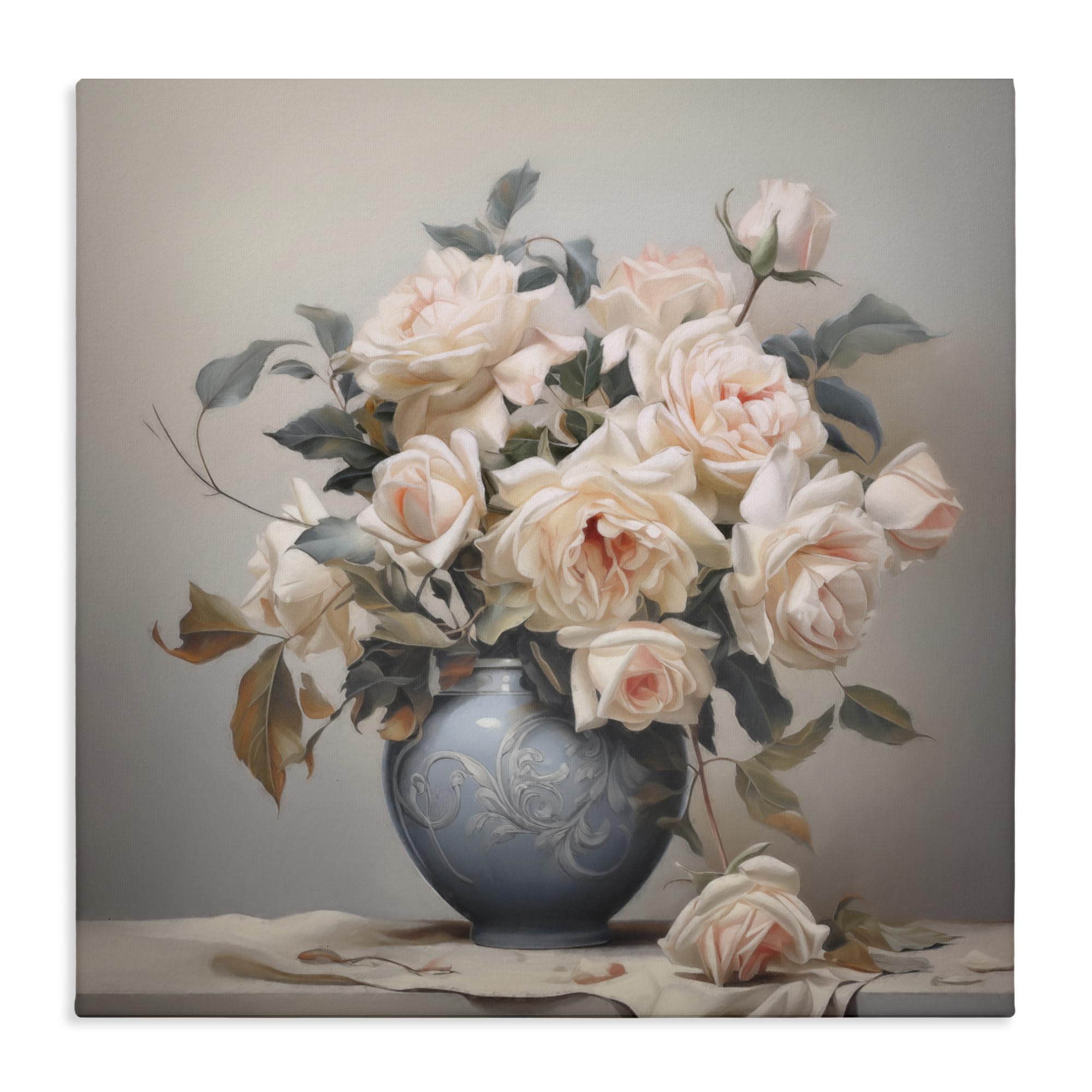Stupell Industries Rose Paragon Vase Floral Still Life, 24 X 24 Inch Canvas Wall Art