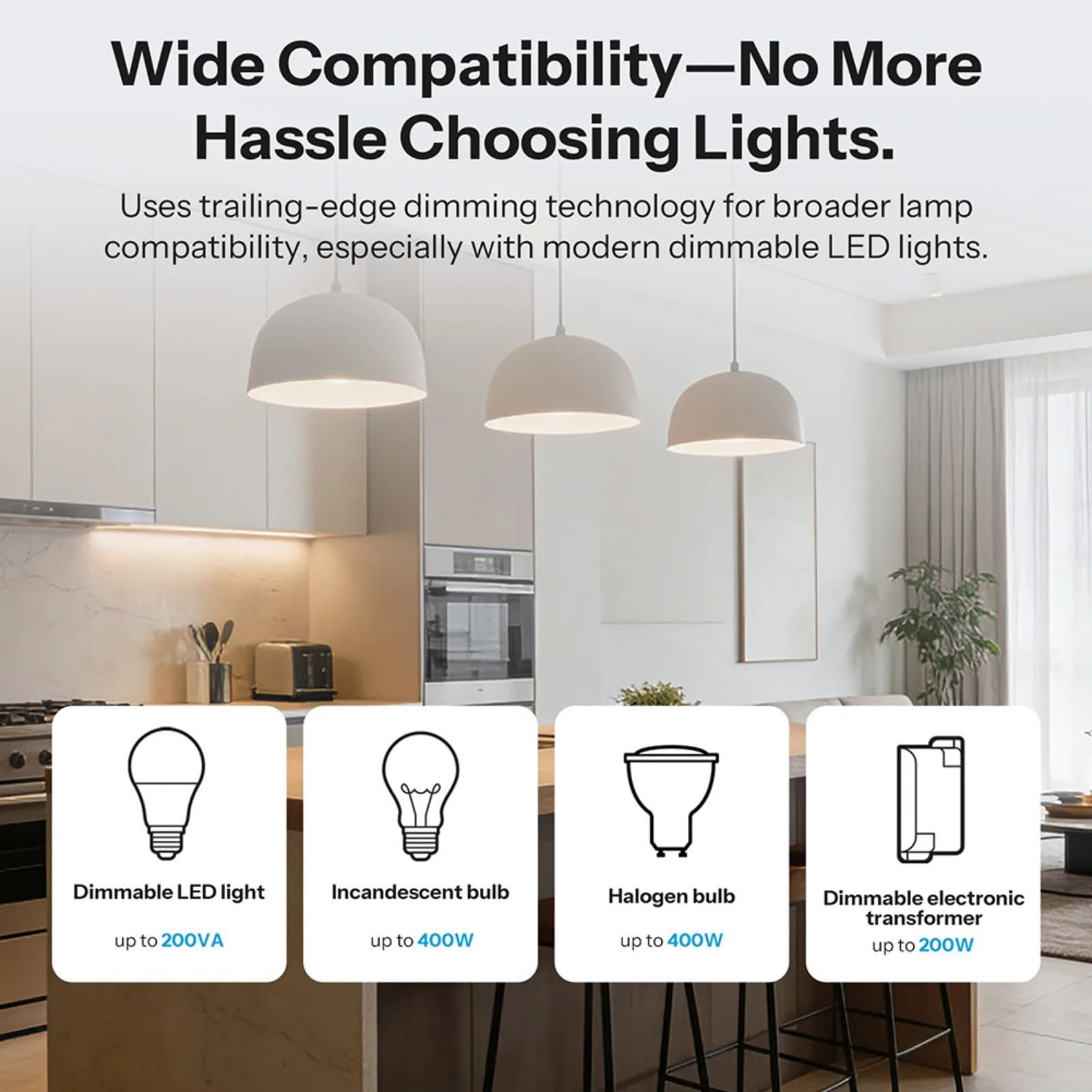 Interruttore Smart Dimmer MINI-ZBDIM con misurazione dell'energia in tempo reale, protezione da surriscaldamento, telecomando per Alexa e Google Assistant, 220-240 V, 400 W, bianco