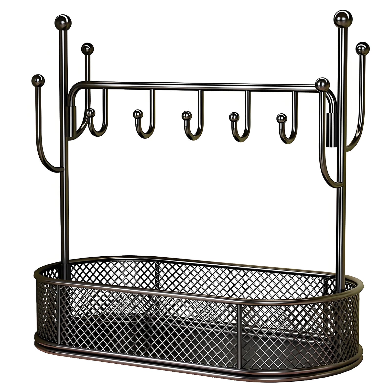 Limtula Jewelry Display Stand Iron Management Rack Organiser for Entryway Dresser or Nightstand Decoration Simple Holder