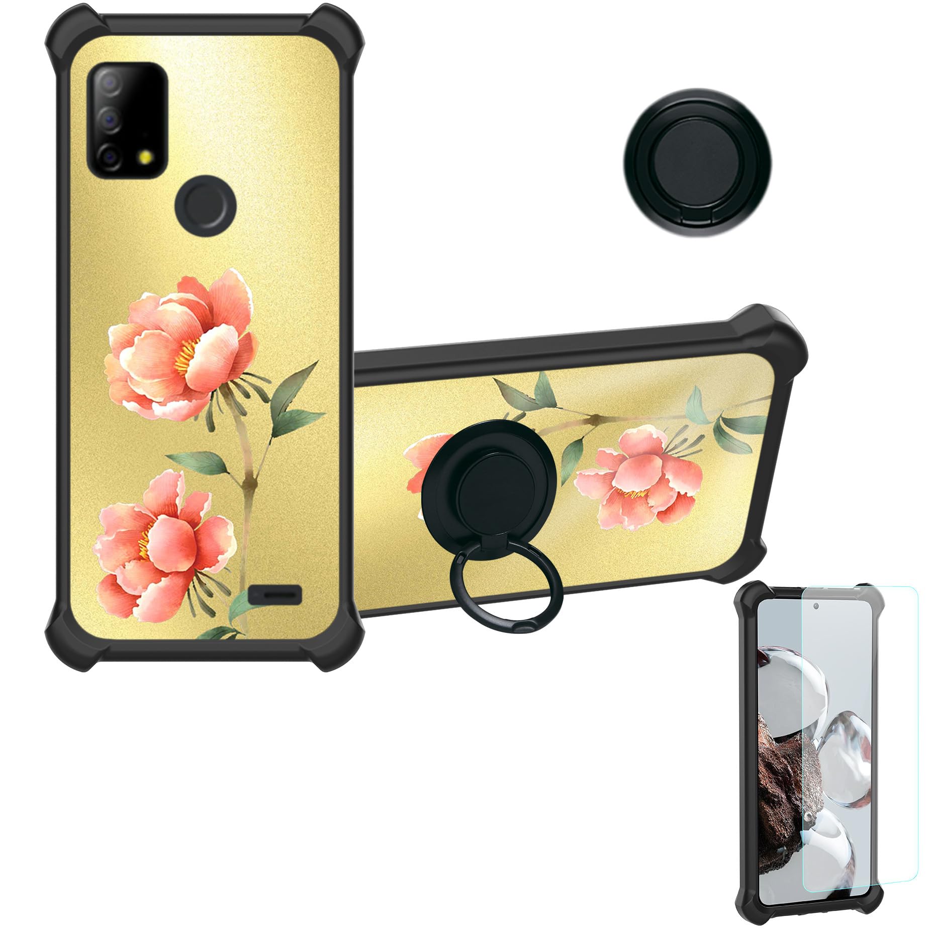 Cover per Vodafone PRO 4g Custodia Comaptibile con Vodafone PRO 4g Case Custodia [ con 9H HD Vetro Temperato] Cover Supporto PC + Silicone JSH-SHS